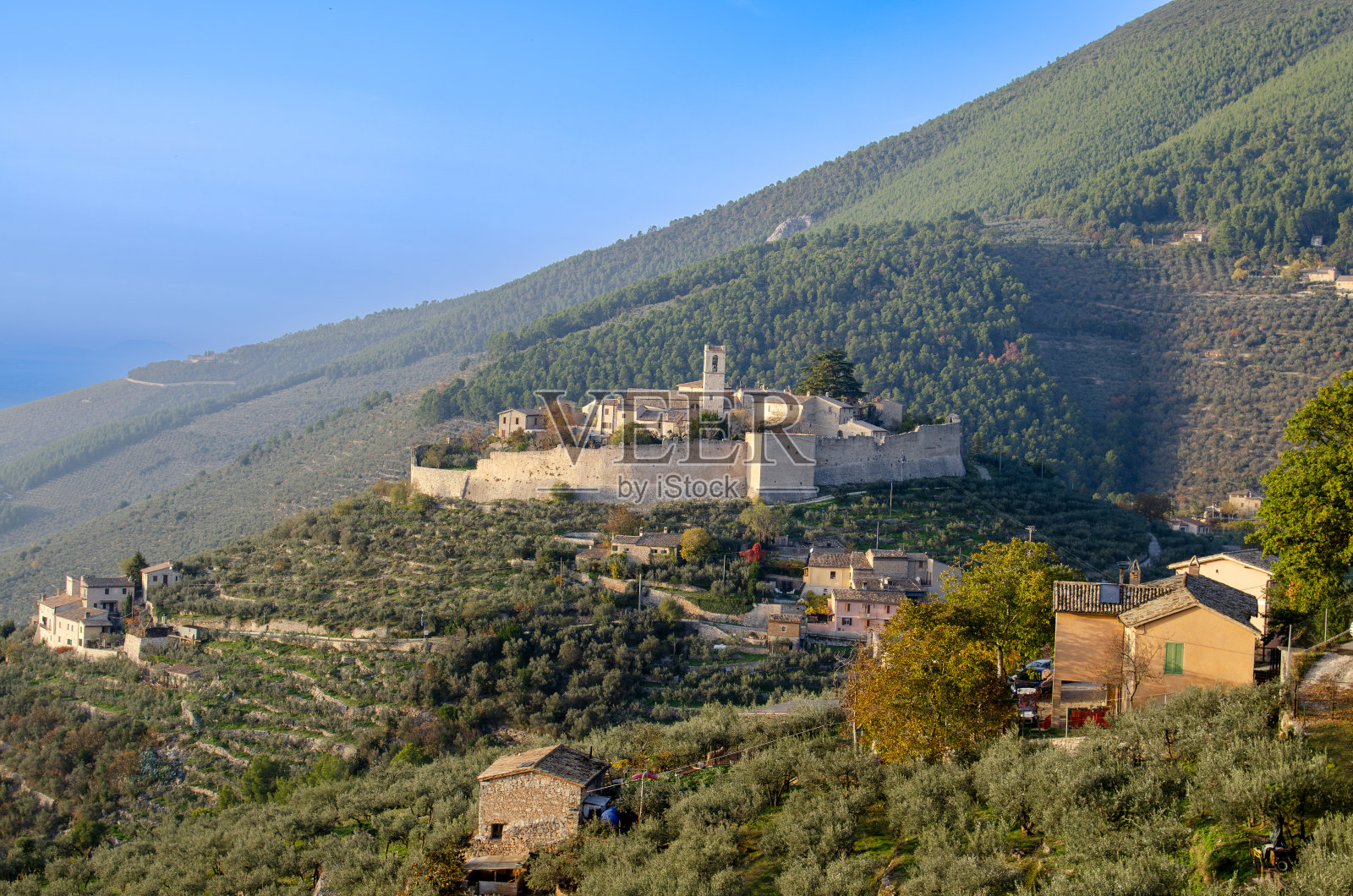 在翁布里亚的Campello alto照片摄影图片