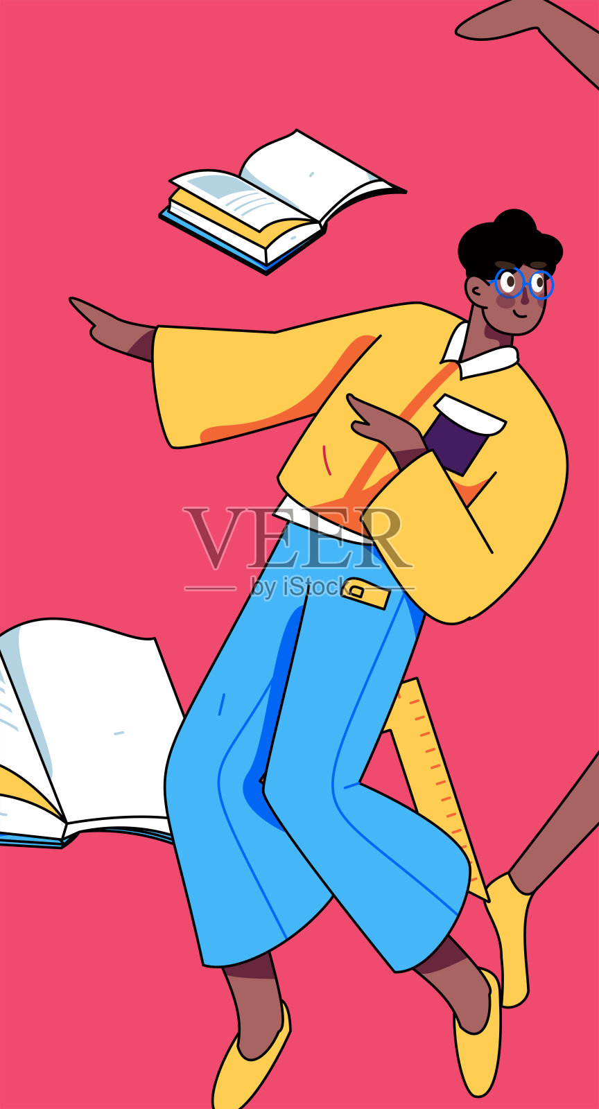 文字阅读静静地矢量概念操作手绘插图插画图片素材