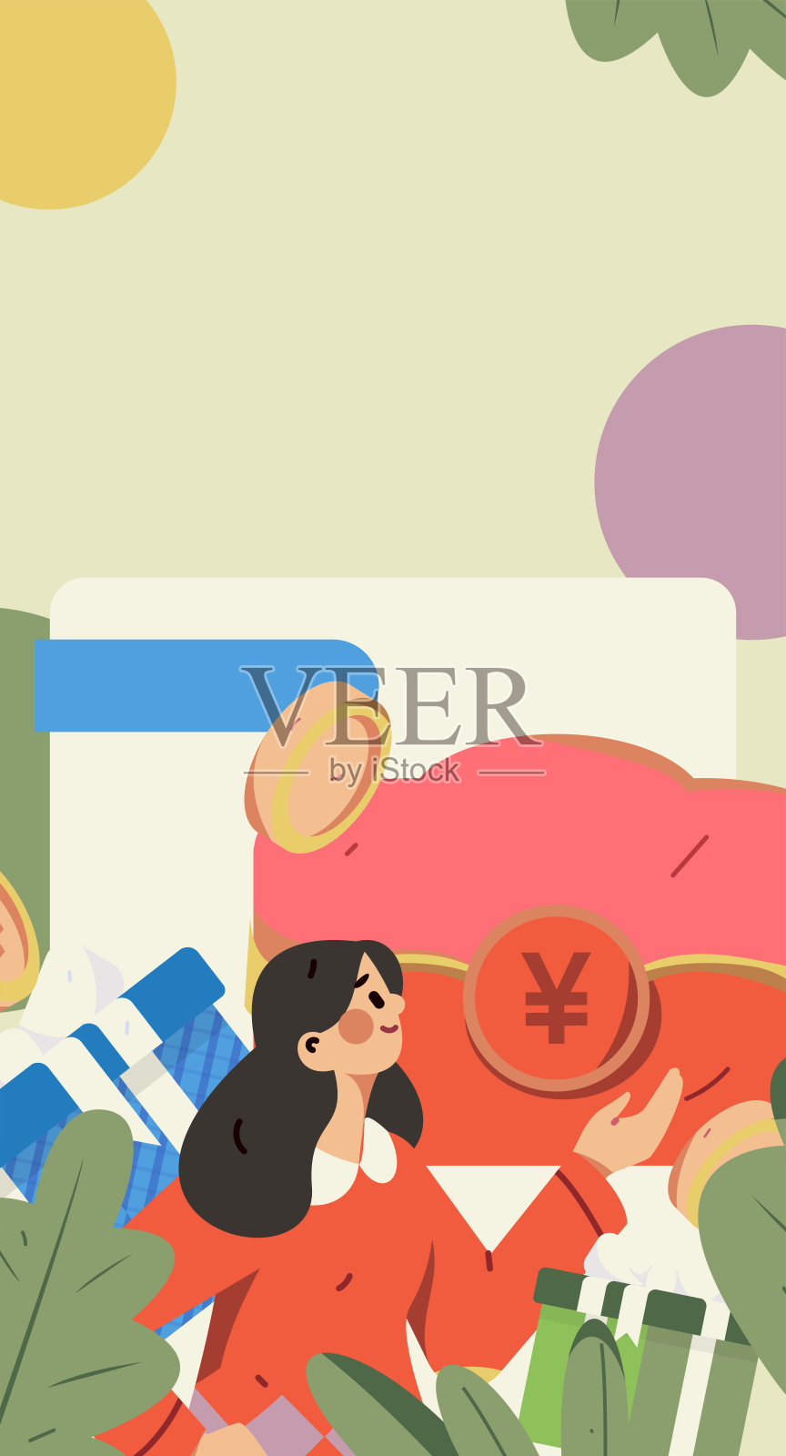 假日购物的人做电子商务网上购物平面矢量概念操作手绘插图插画图片素材