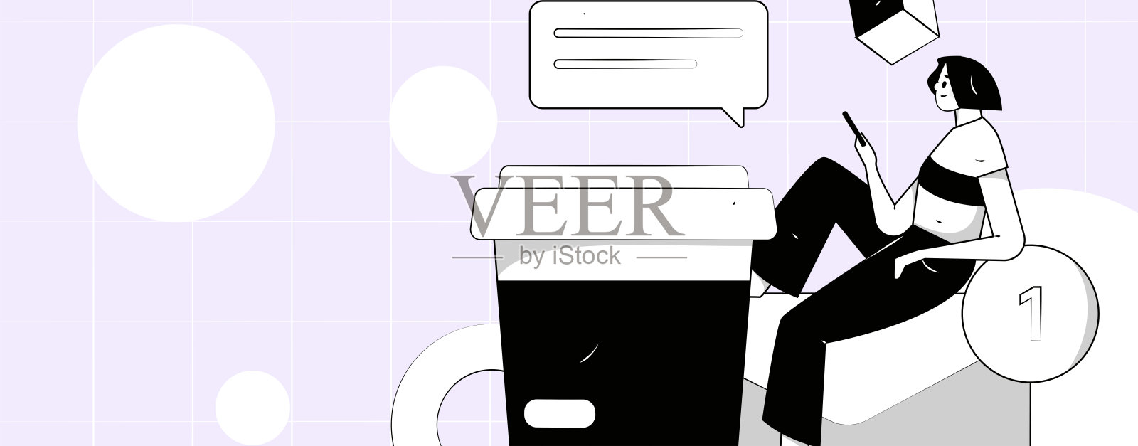 邀请朋友进行问卷平面矢量概念操作手绘插画插画图片素材