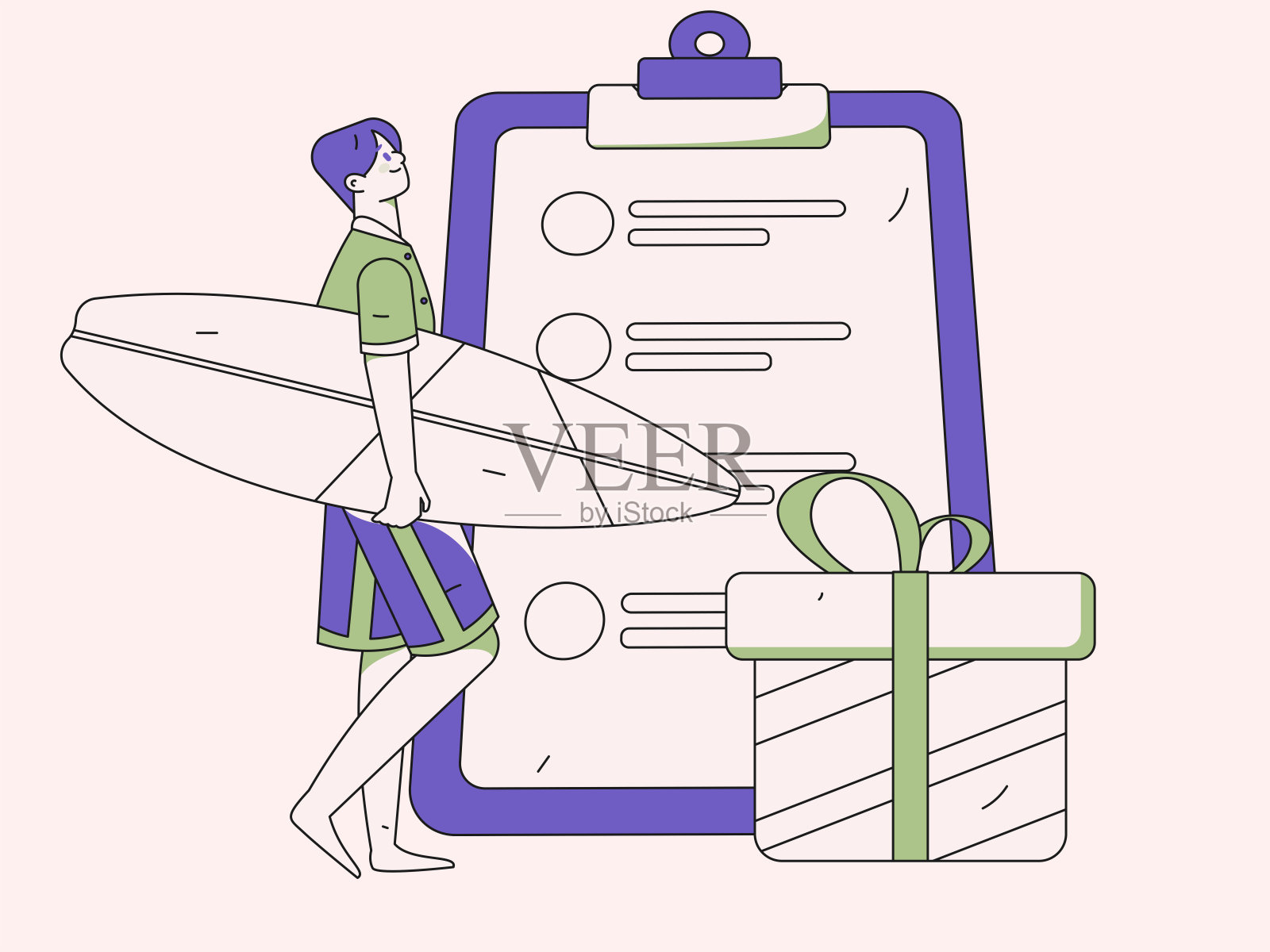 邀请朋友进行问卷平面矢量概念操作手绘插画插画图片素材