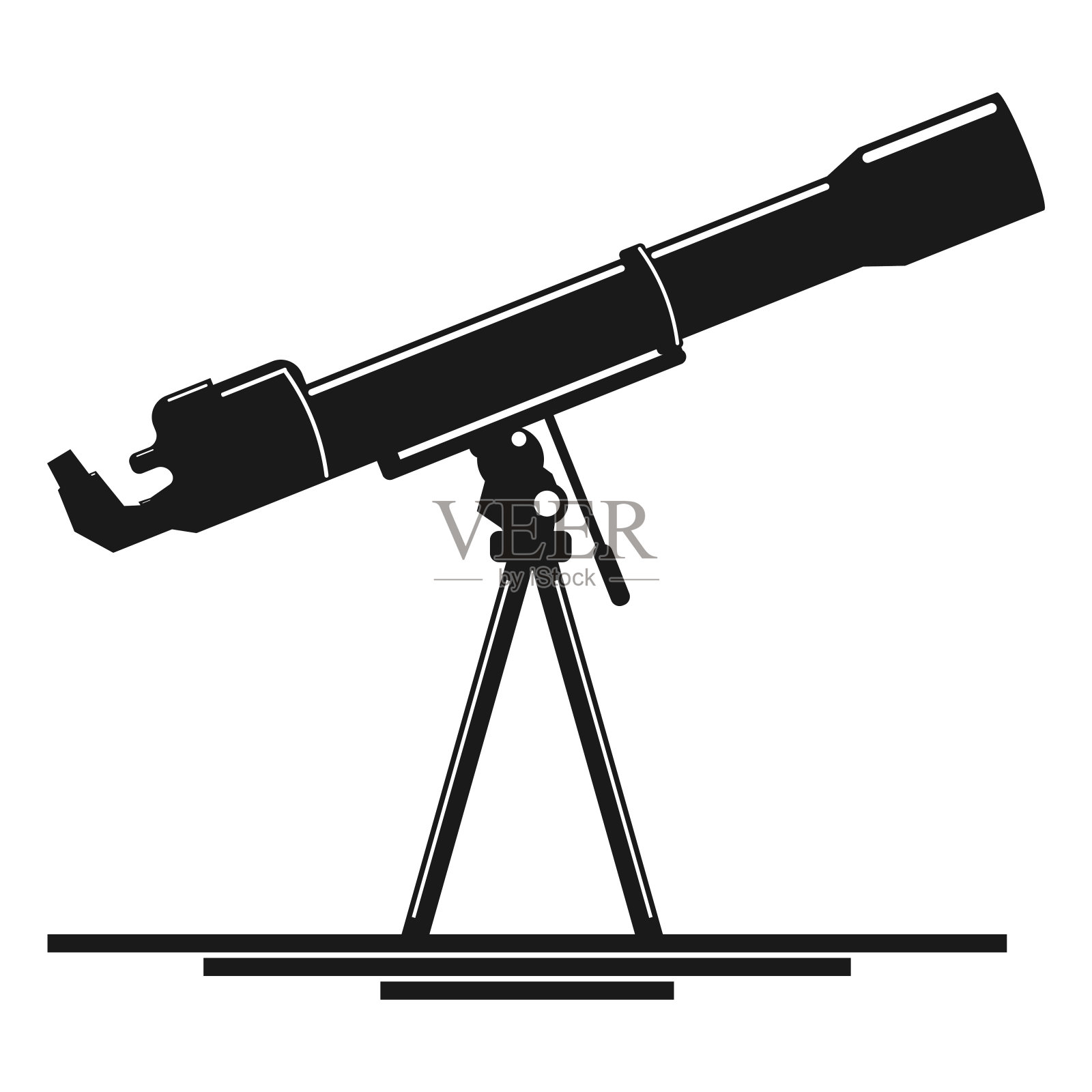 复古行星太空望远镜科学插图设计插画图片素材