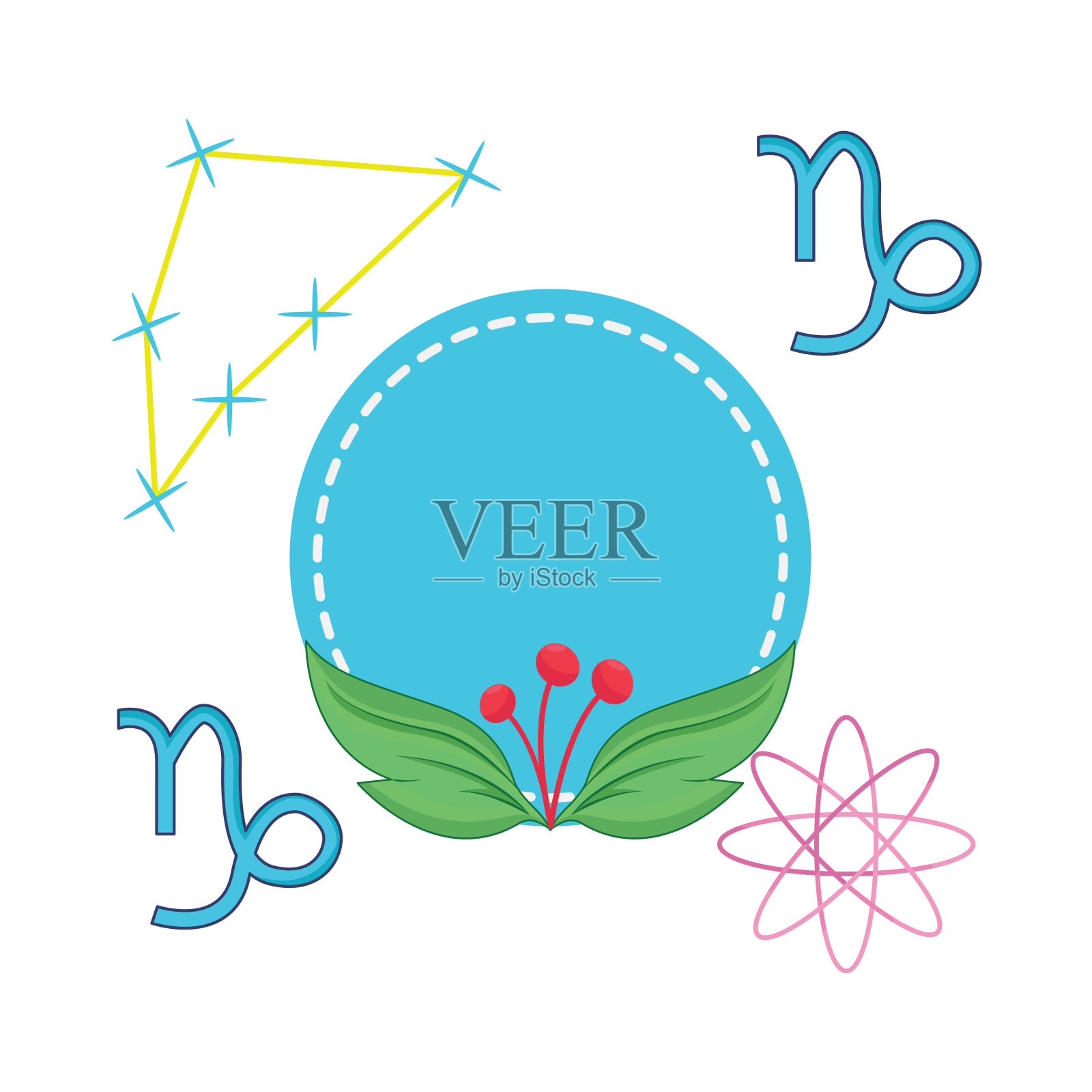 摩羯座生肖符号插画图片素材