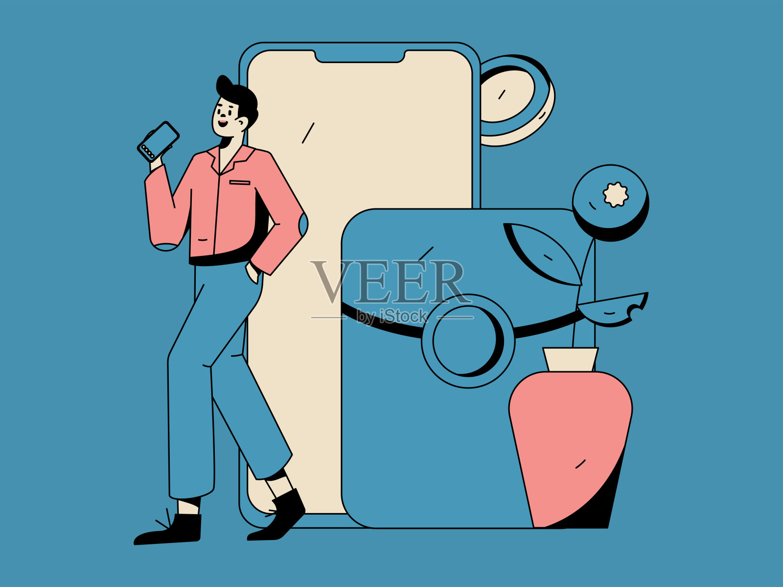 邀请朋友帮助获得红包的好处矢量平面字符插图插画图片素材