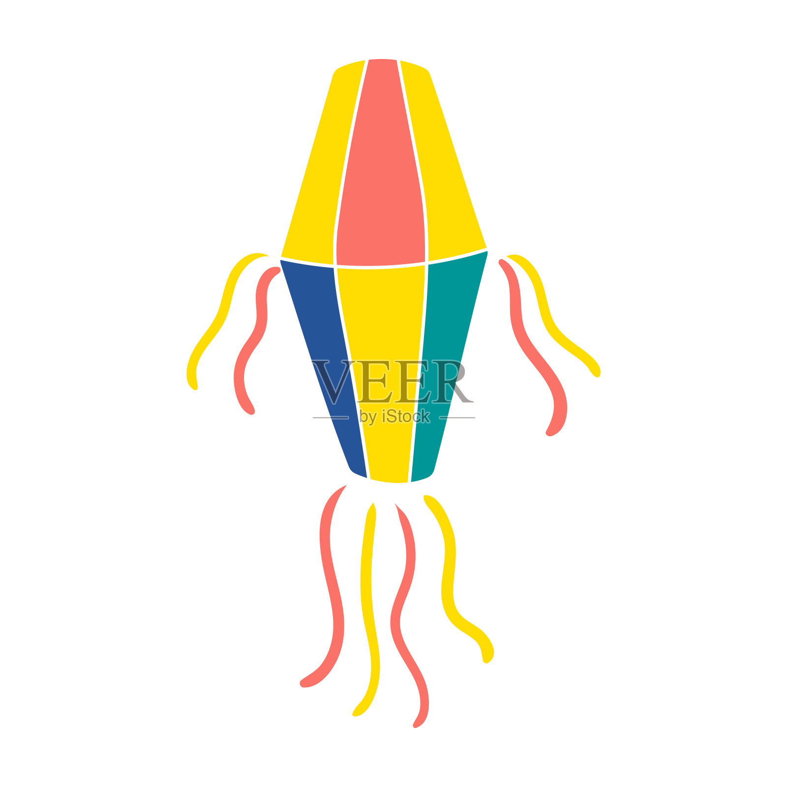 春节传统装饰挂灯手绘卡通插画。插画图片素材