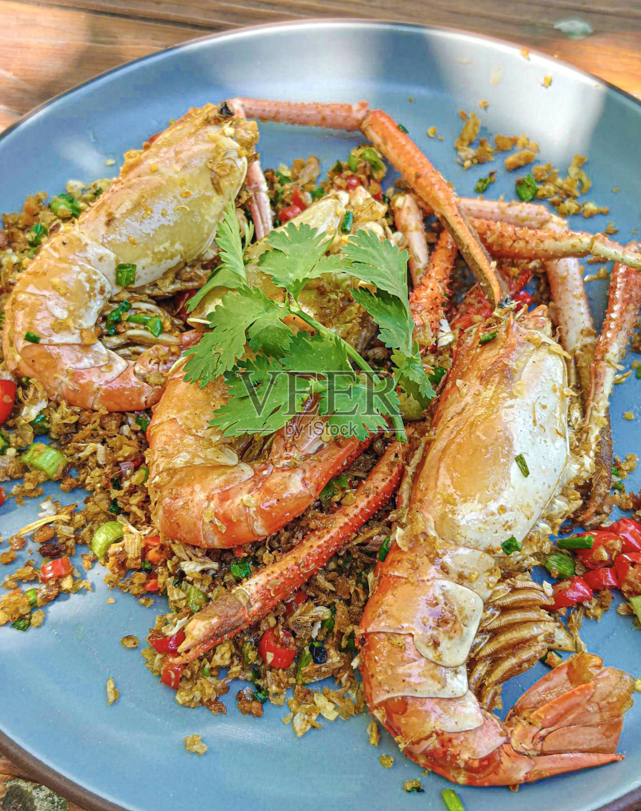 蒜蓉炒虾蒜蓉炒河虾照片摄影图片