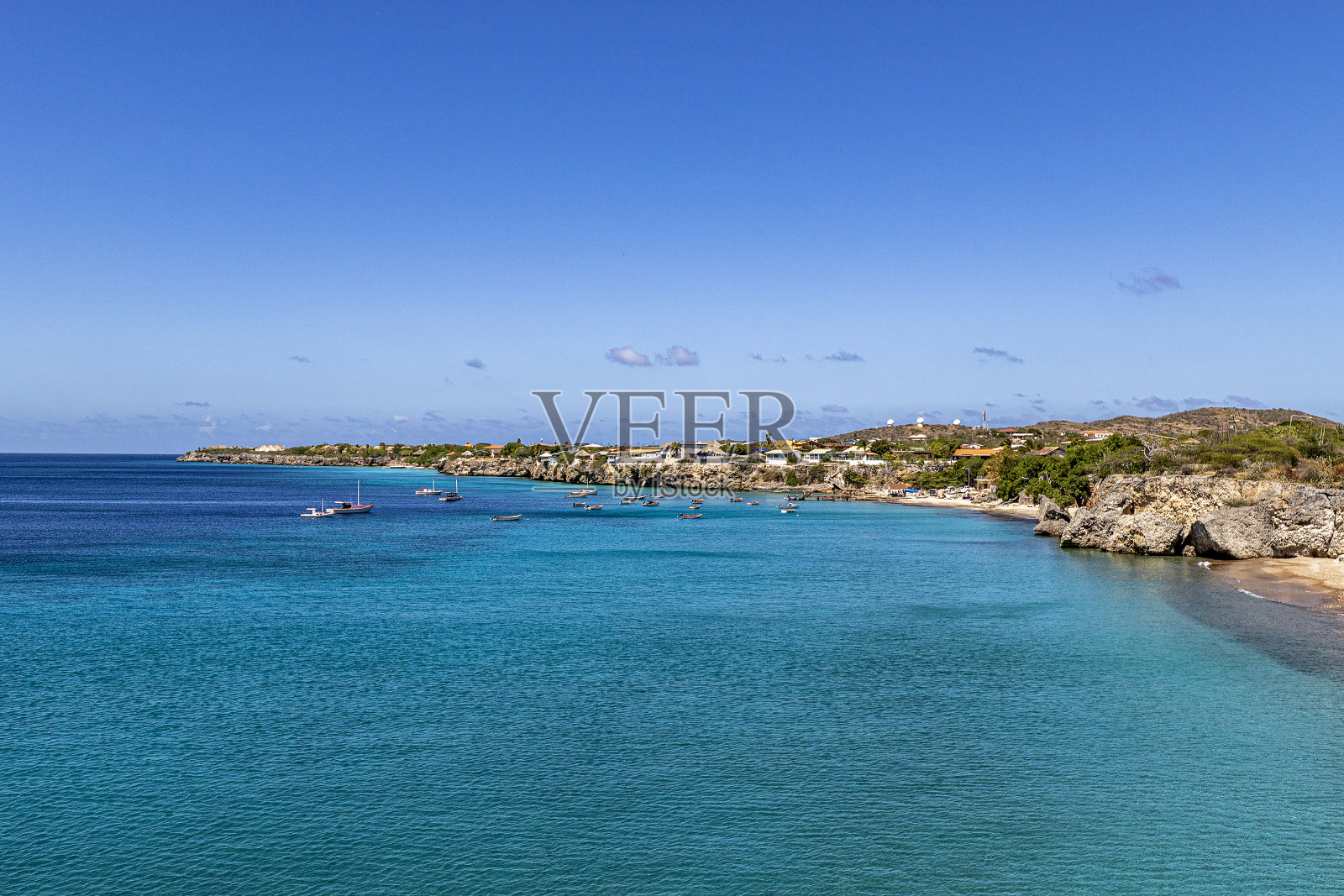 库拉索岛最西端的点叫西点。照片摄影图片