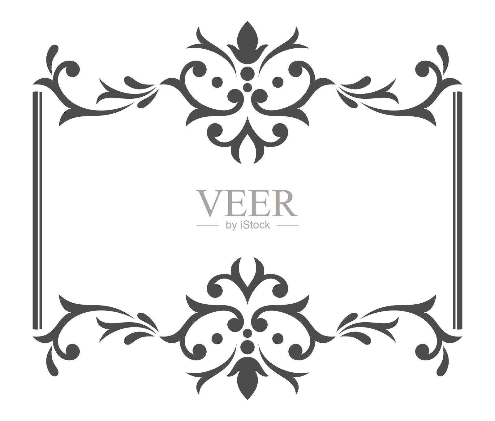 用于邀请函和装饰的古董饰品插画图片素材