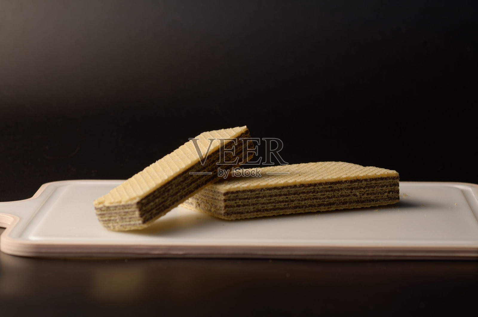 脆华夫饼干。照片摄影图片