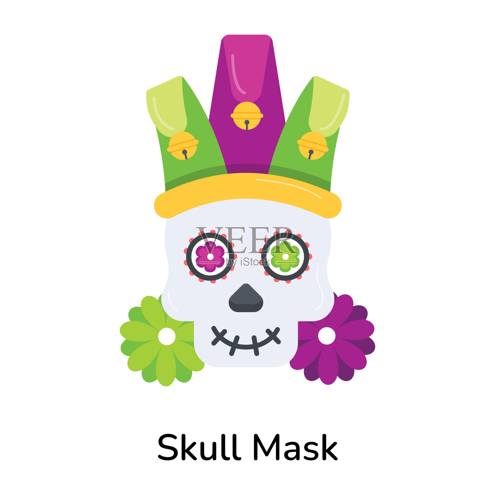 骷髅面具插画图片素材