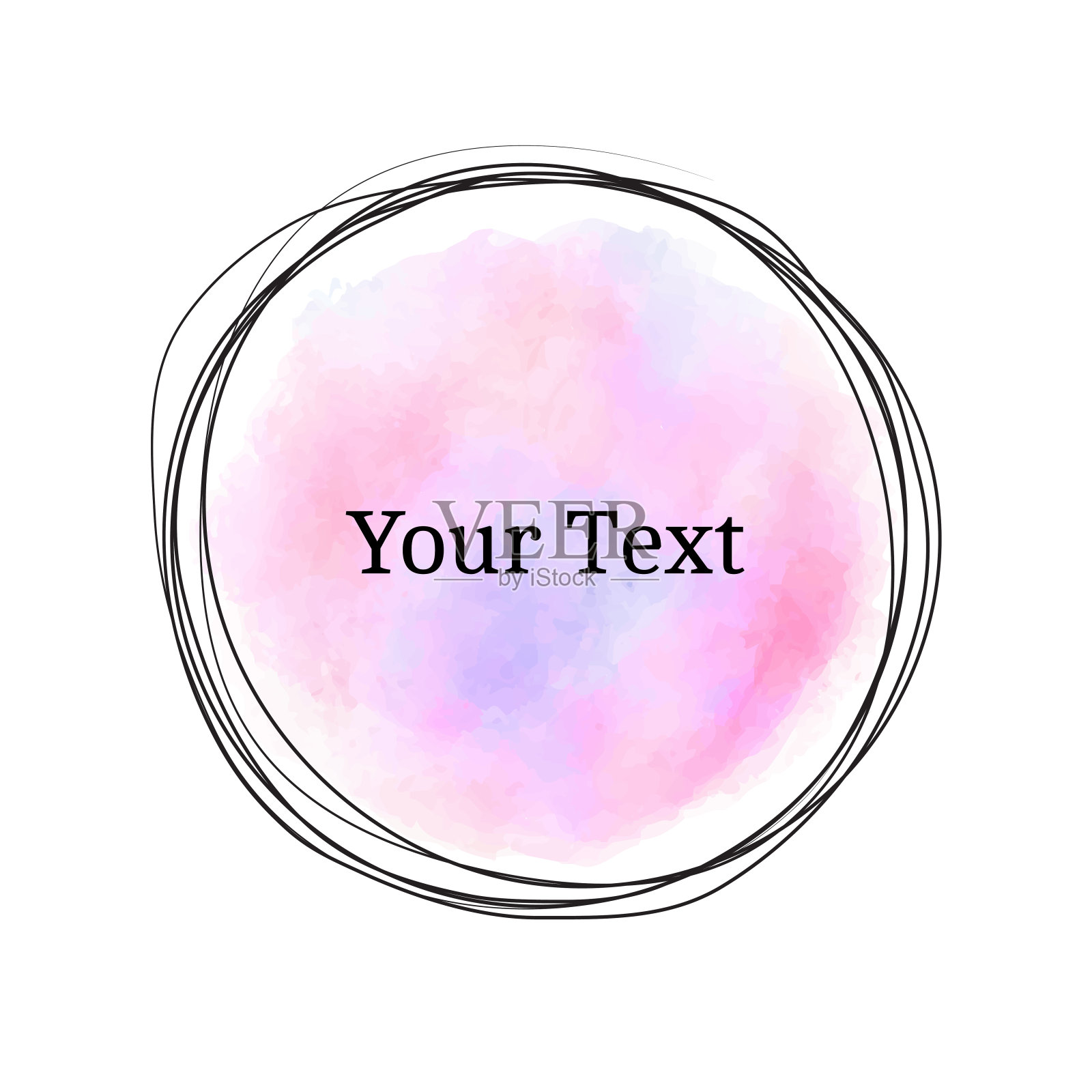 粉红色黑色刷圆标志模板矢量插画图片素材