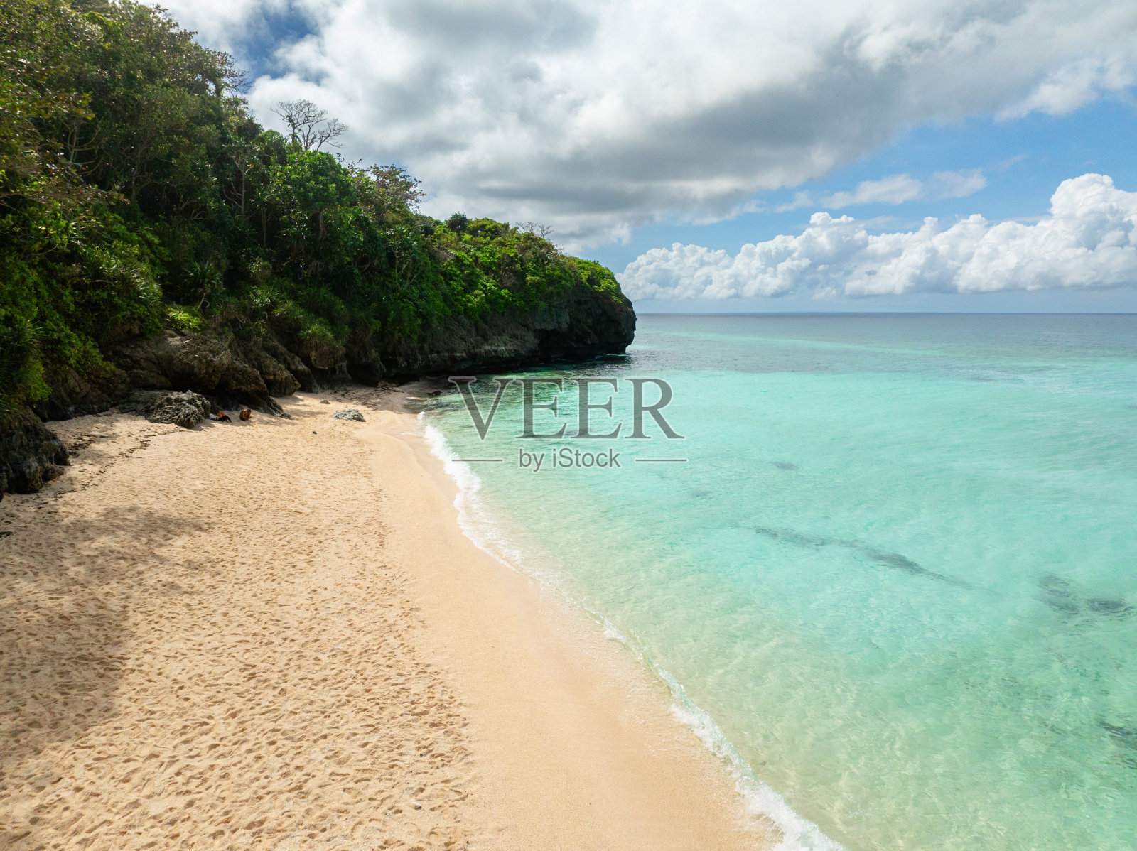 普卡贝壳海滩。长滩岛,菲律宾。照片摄影图片