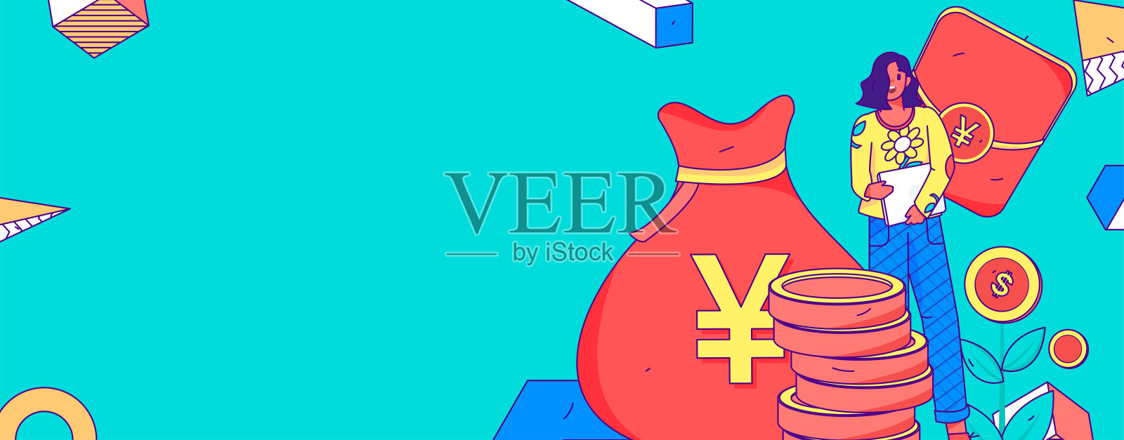 假日购物的人做电子商务网上购物平面矢量概念操作手绘插图插画图片素材