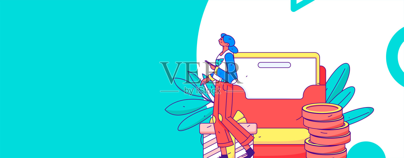 假日购物的人做电子商务网上购物平面矢量概念操作手绘插图插画图片素材