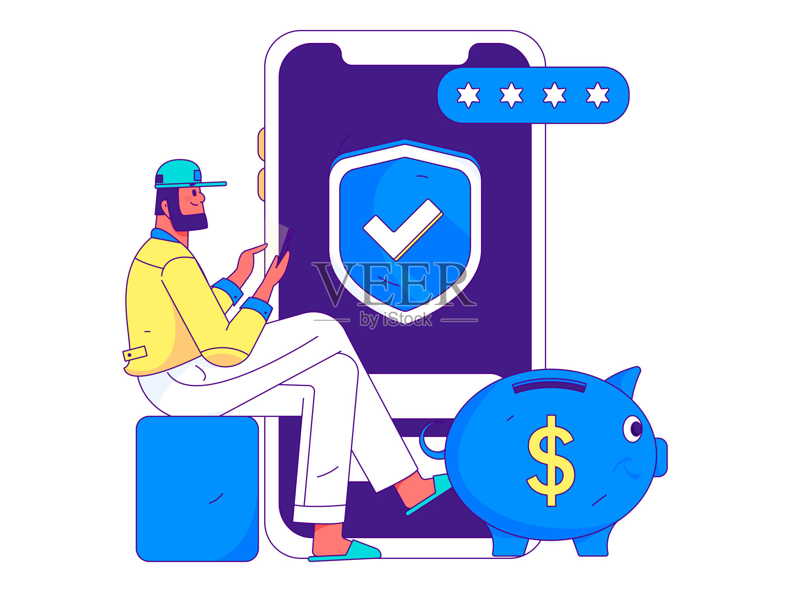 互联网理财投资平面矢量概念操作手绘插图插画图片素材