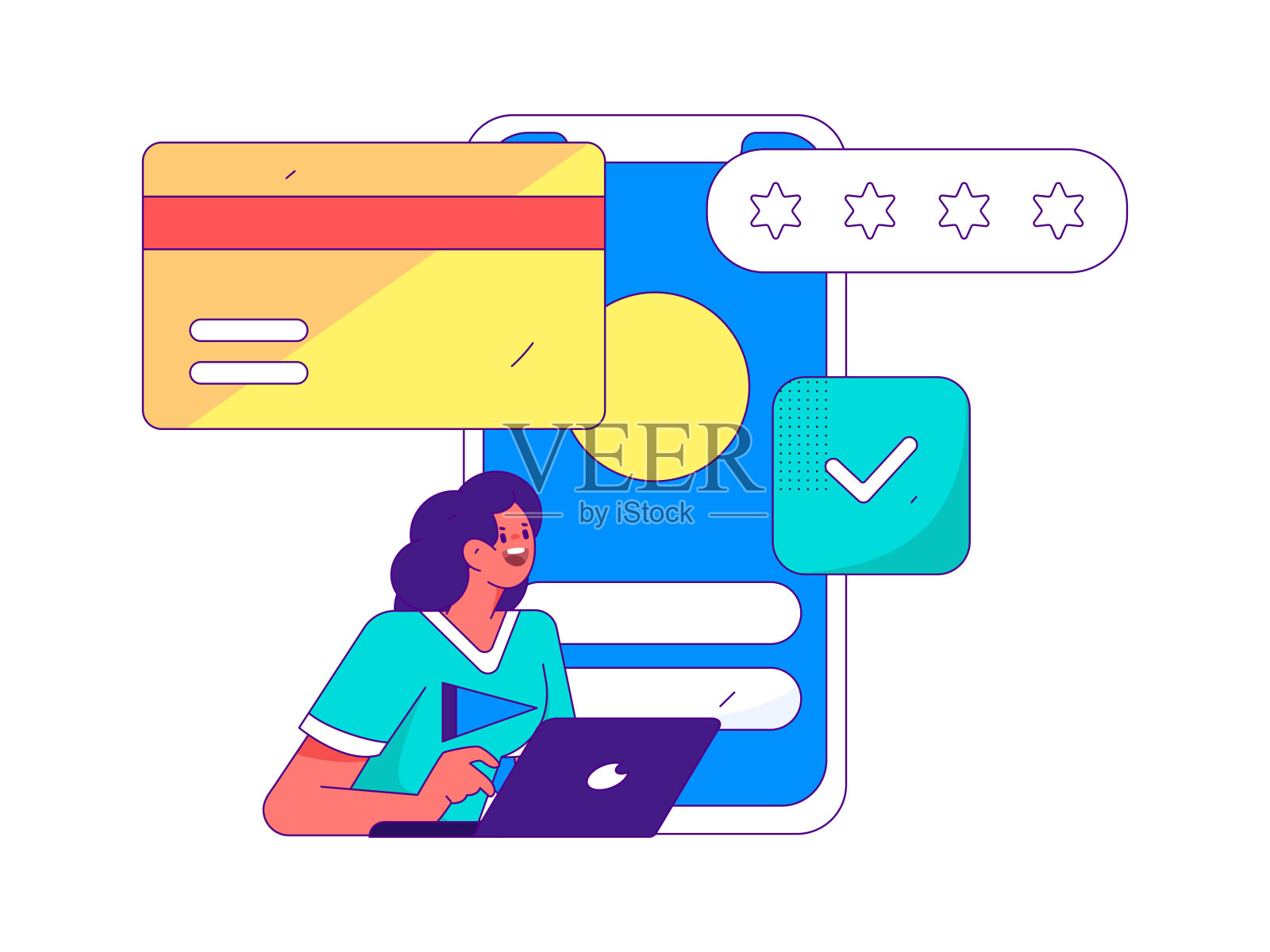 互联网理财投资平面矢量概念操作手绘插图插画图片素材