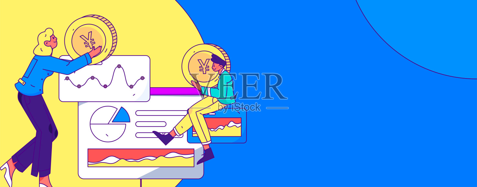 互联网理财投资平面矢量概念操作手绘插图插画图片素材