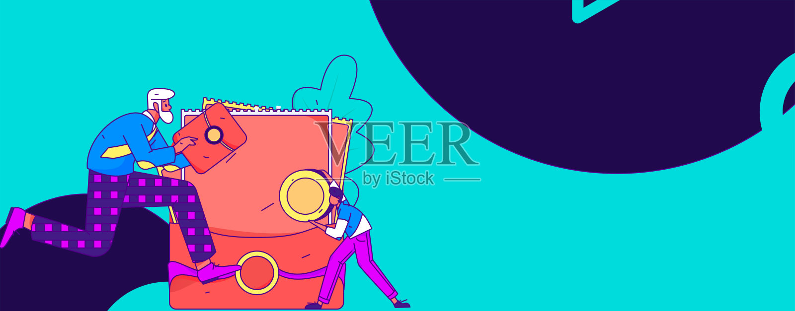 假日购物的人做电子商务网上购物平面矢量概念操作手绘插图插画图片素材