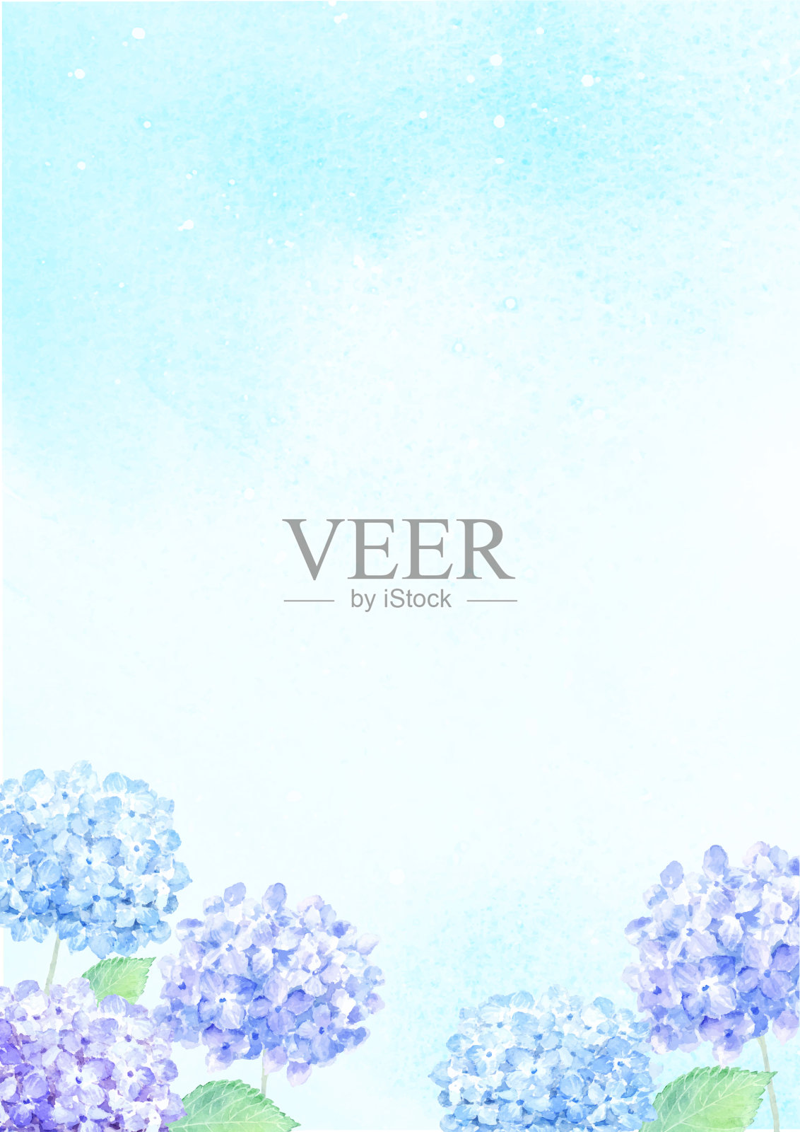 矢量插图的绣球花背景画在水彩插画图片素材