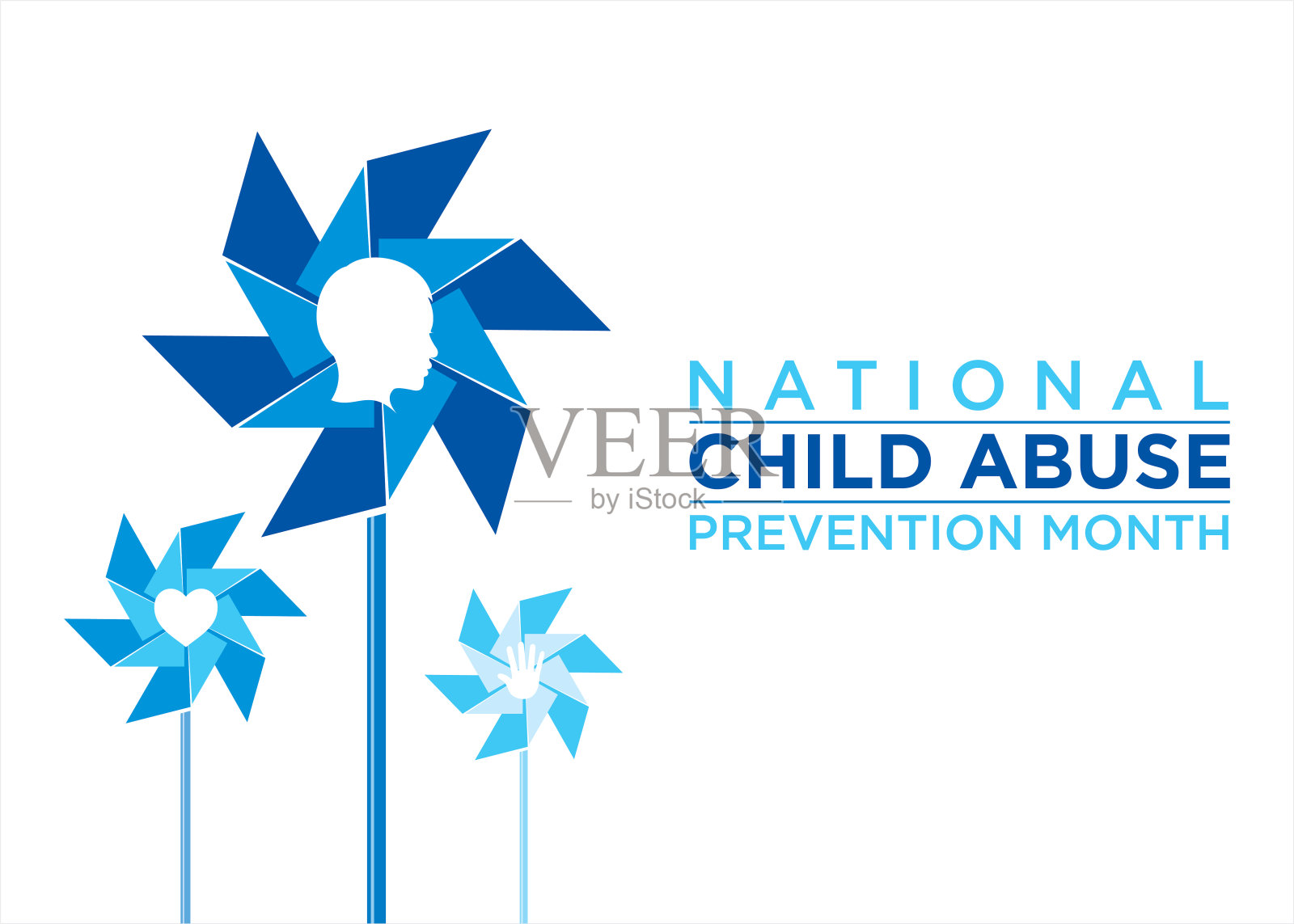 全国防止虐待儿童月。插画图片素材