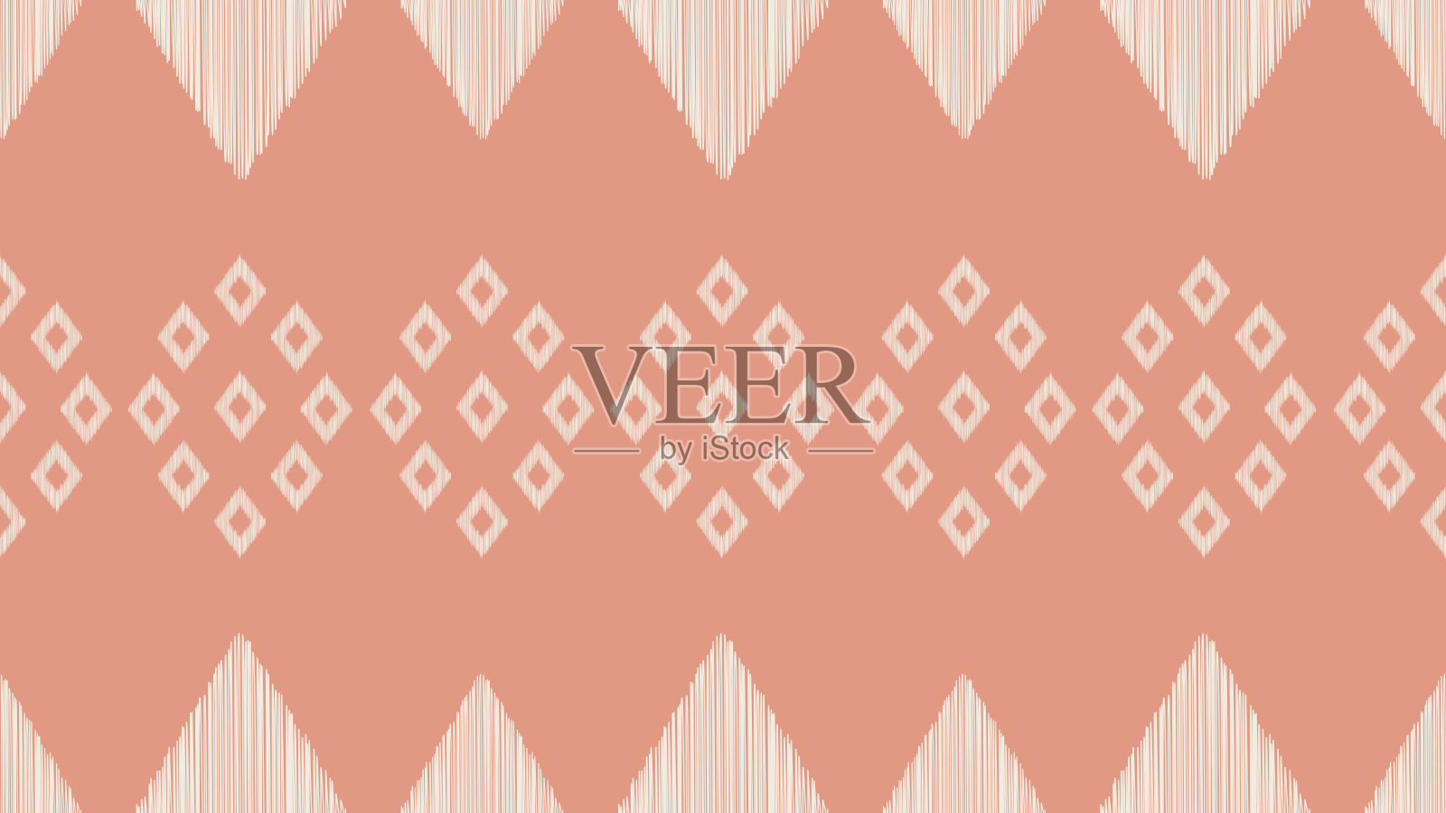 传统民族伊卡图案织物图案背景几何。伊卡刺绣民族图案粉红色粉彩玫瑰粉色背景壁纸。抽象,向量,illustration.Texture、框架、装饰。插画图片素材