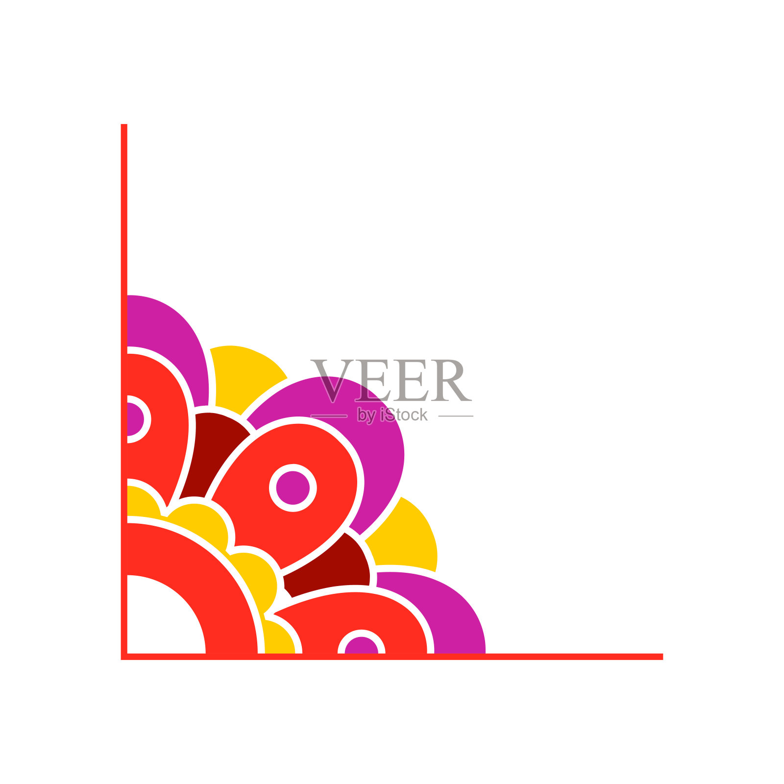 曼陀罗五颜六色的婚礼装饰矢量设计插画图片素材