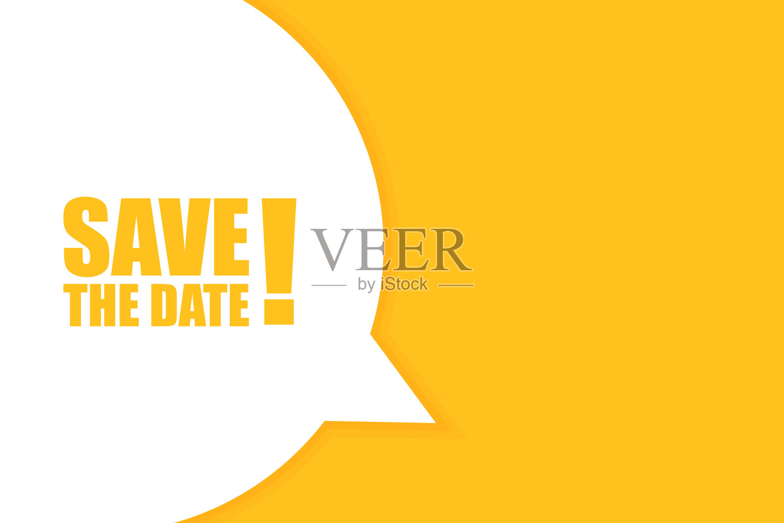 保存日期语音气泡横幅。可用于商业，营销和广告。矢量插图。插画图片素材