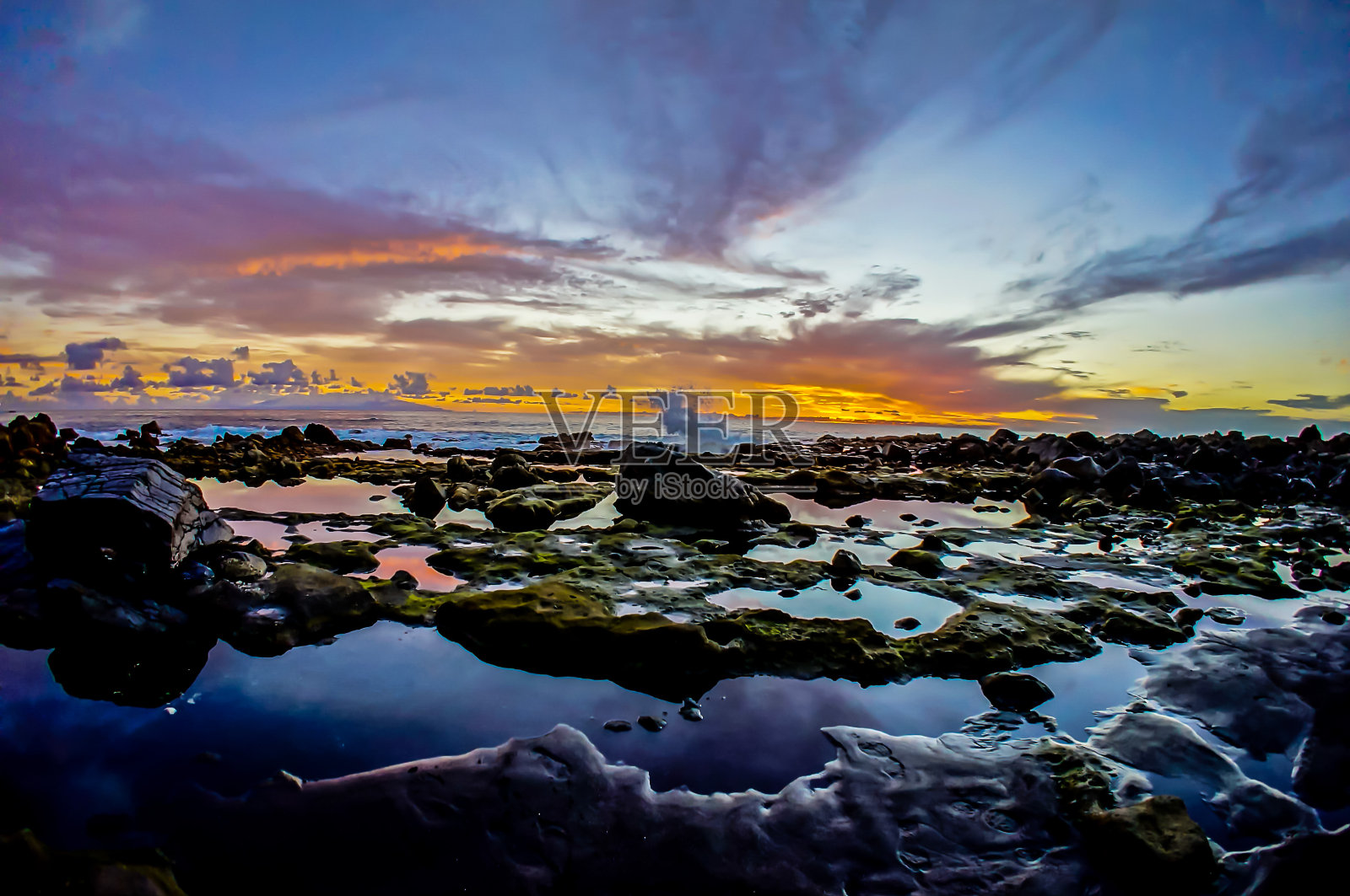 热带日落照片摄影图片