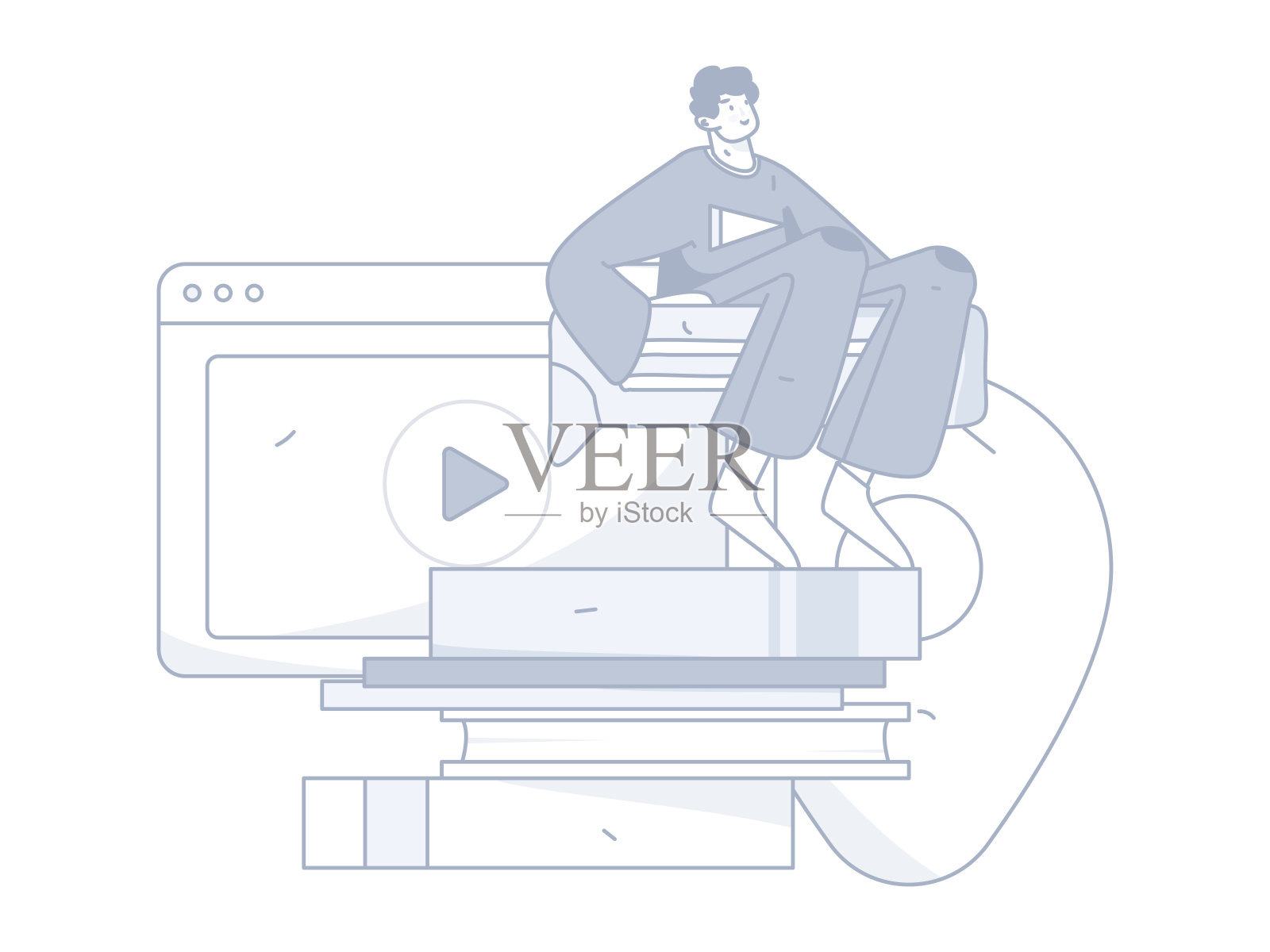 教育和学习的人平面矢量概念手绘插图插画图片素材