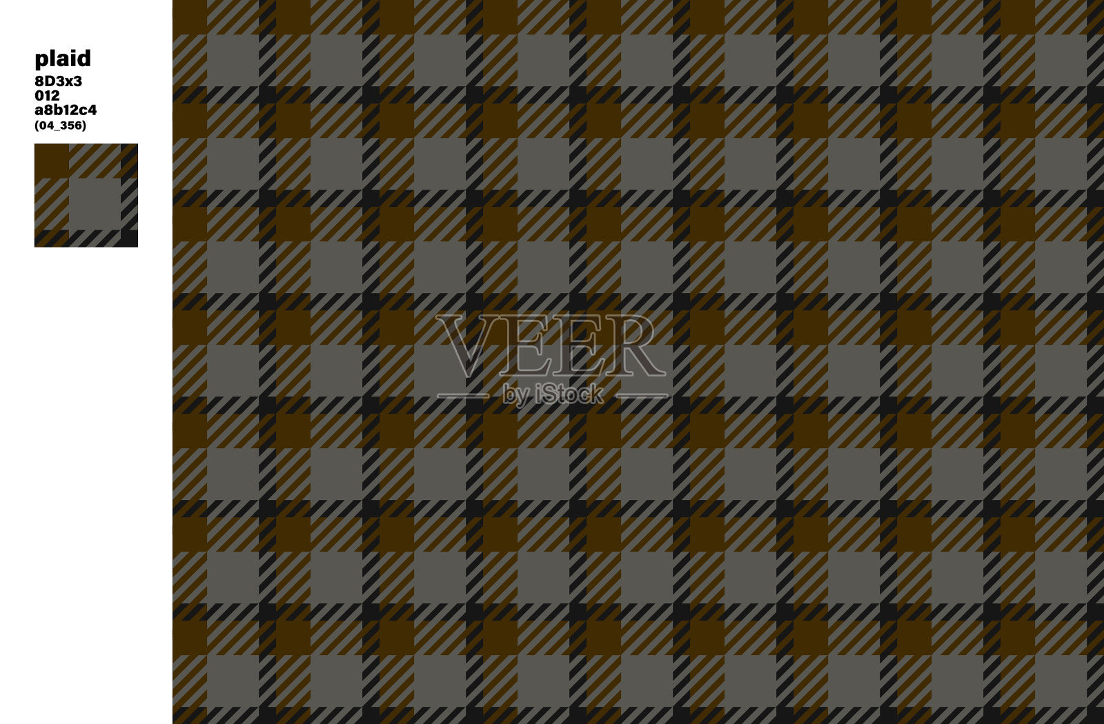 猫色格子花纹无缝插画图片素材