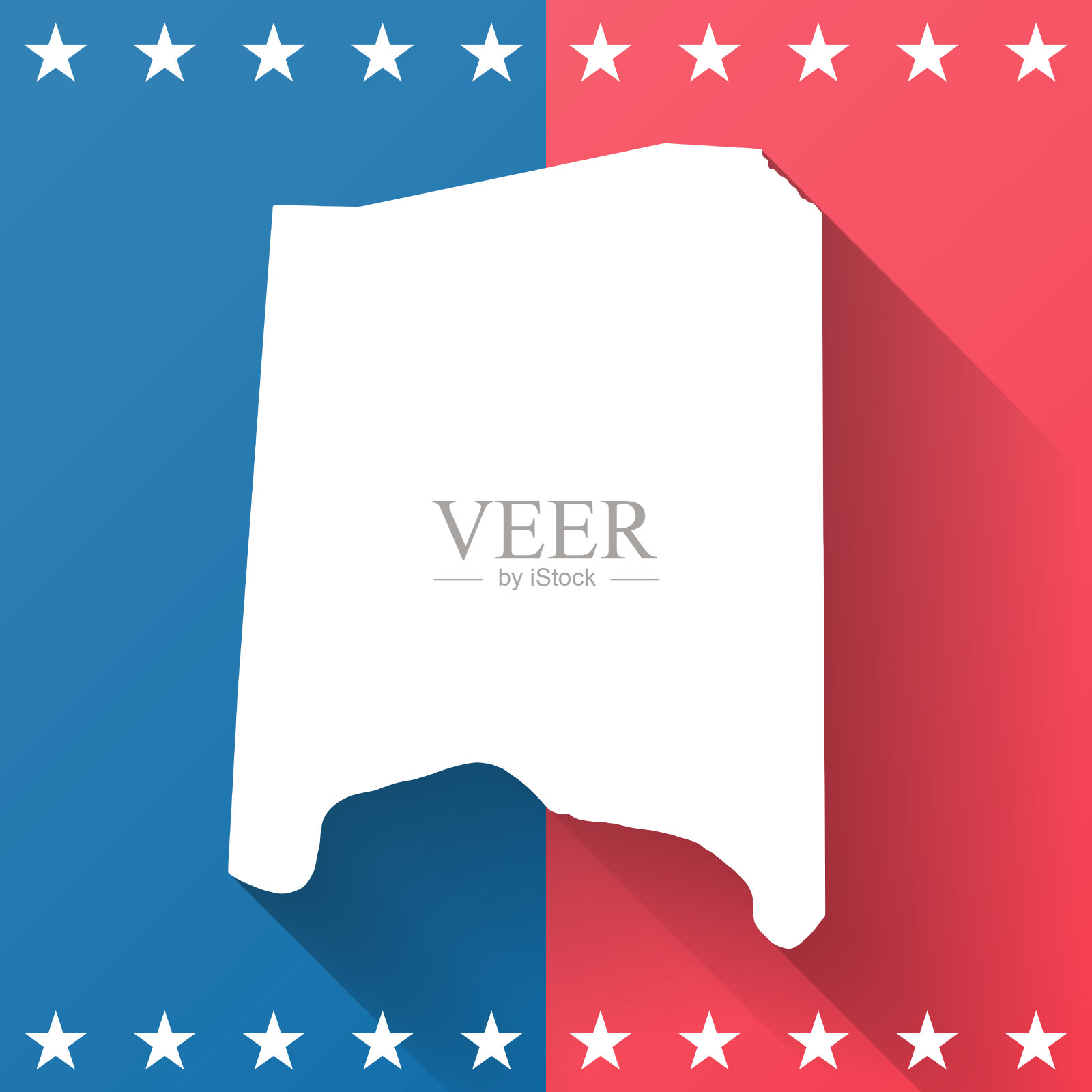 亚当斯县，俄亥俄州。地图在蓝色和红色的背景插画图片素材