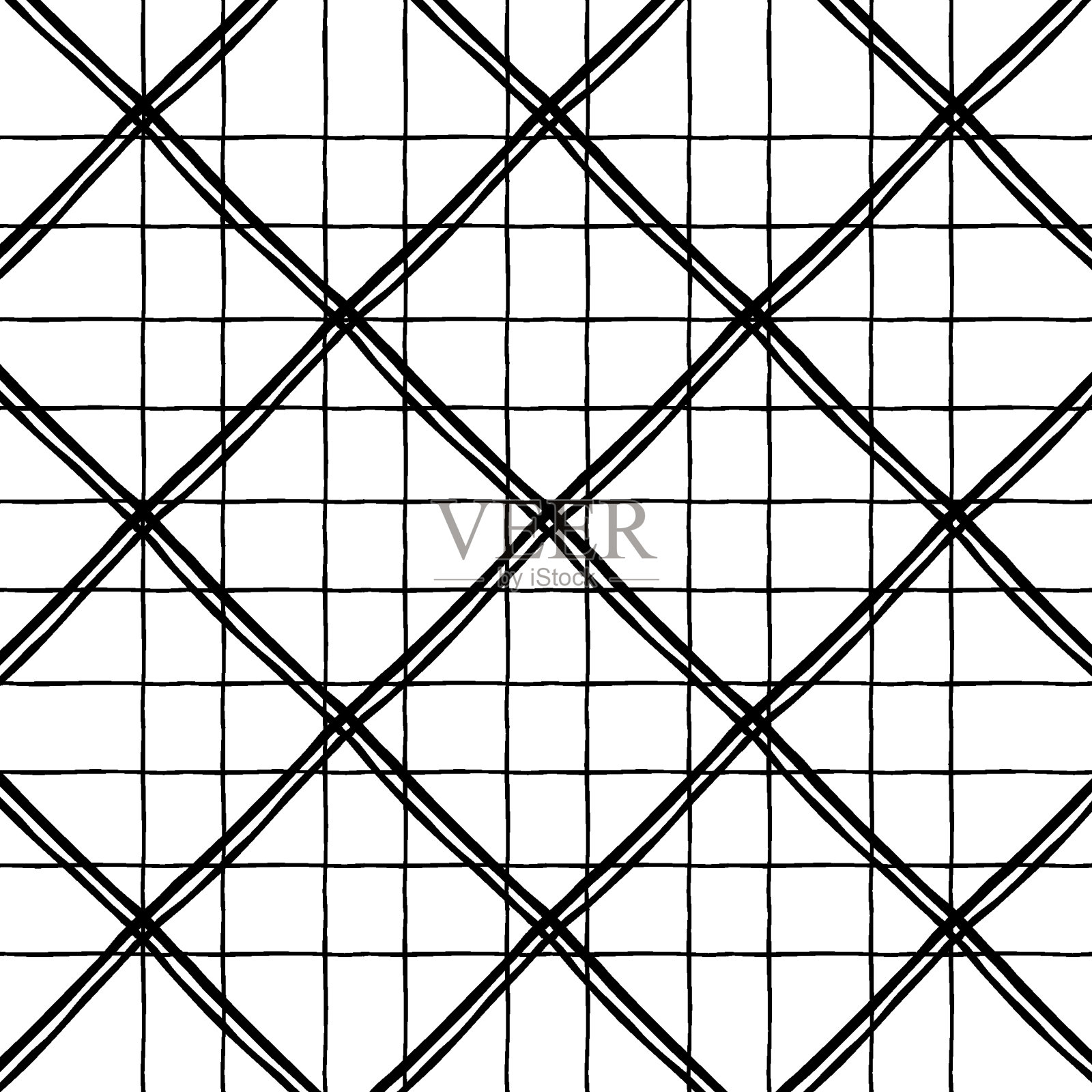 矢量手绘垃圾格纹图案。涂鸦格纹几何纹理简单。交叉线。抽象、可爱、精致的图案是织物、纺织品、墙纸的理想选择插画图片素材