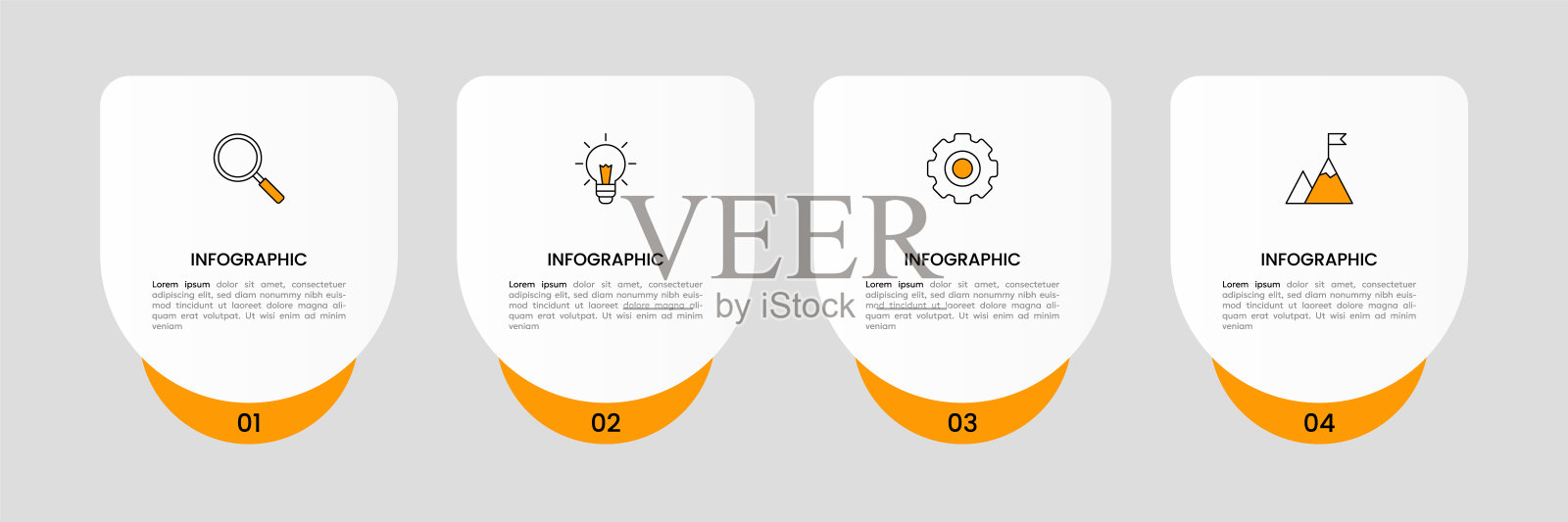 信息图表标签设计模板与图标和4个选项或步骤。插画图片素材
