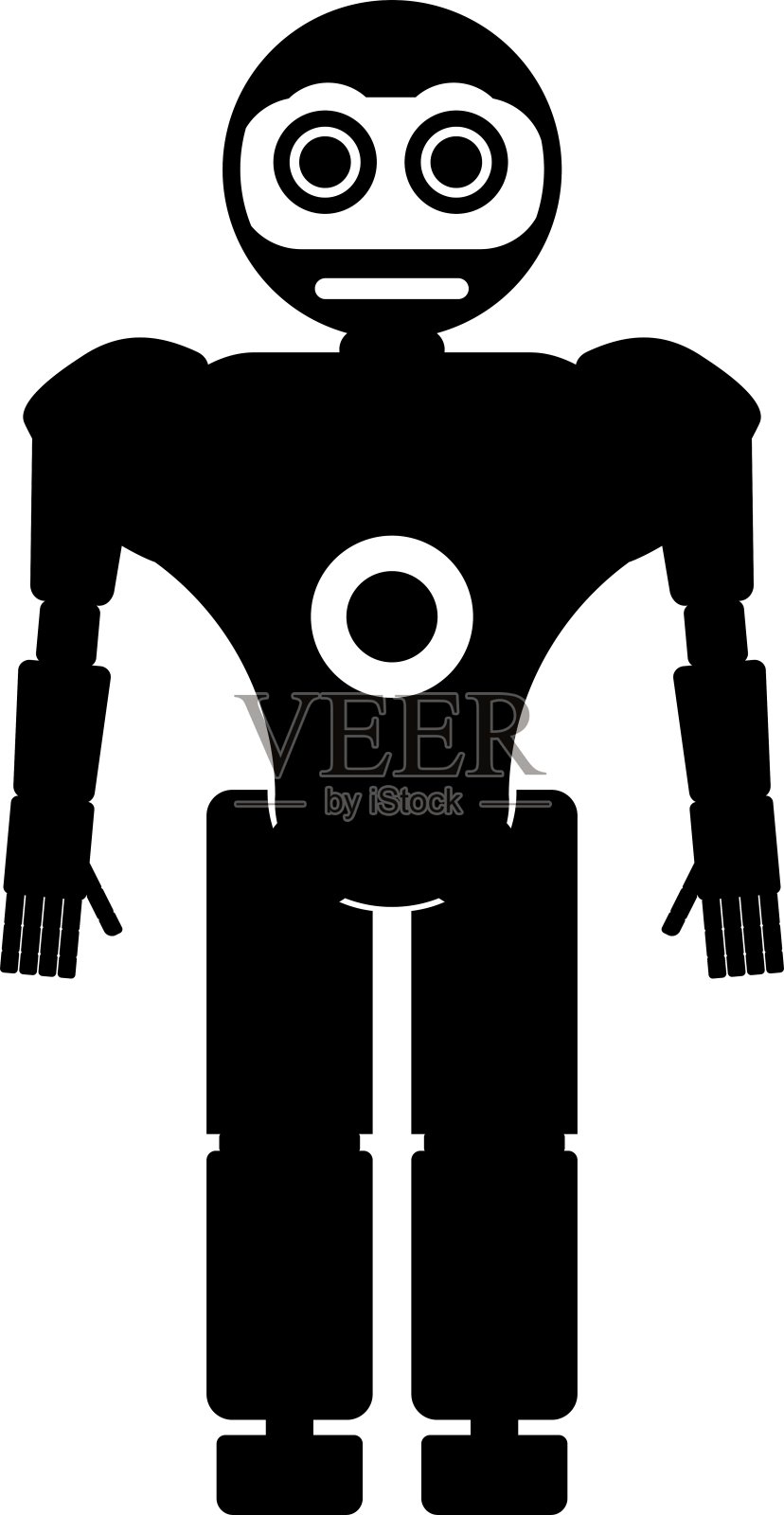 平面风格的机器人图标插图。儿童玩具插图插画图片素材