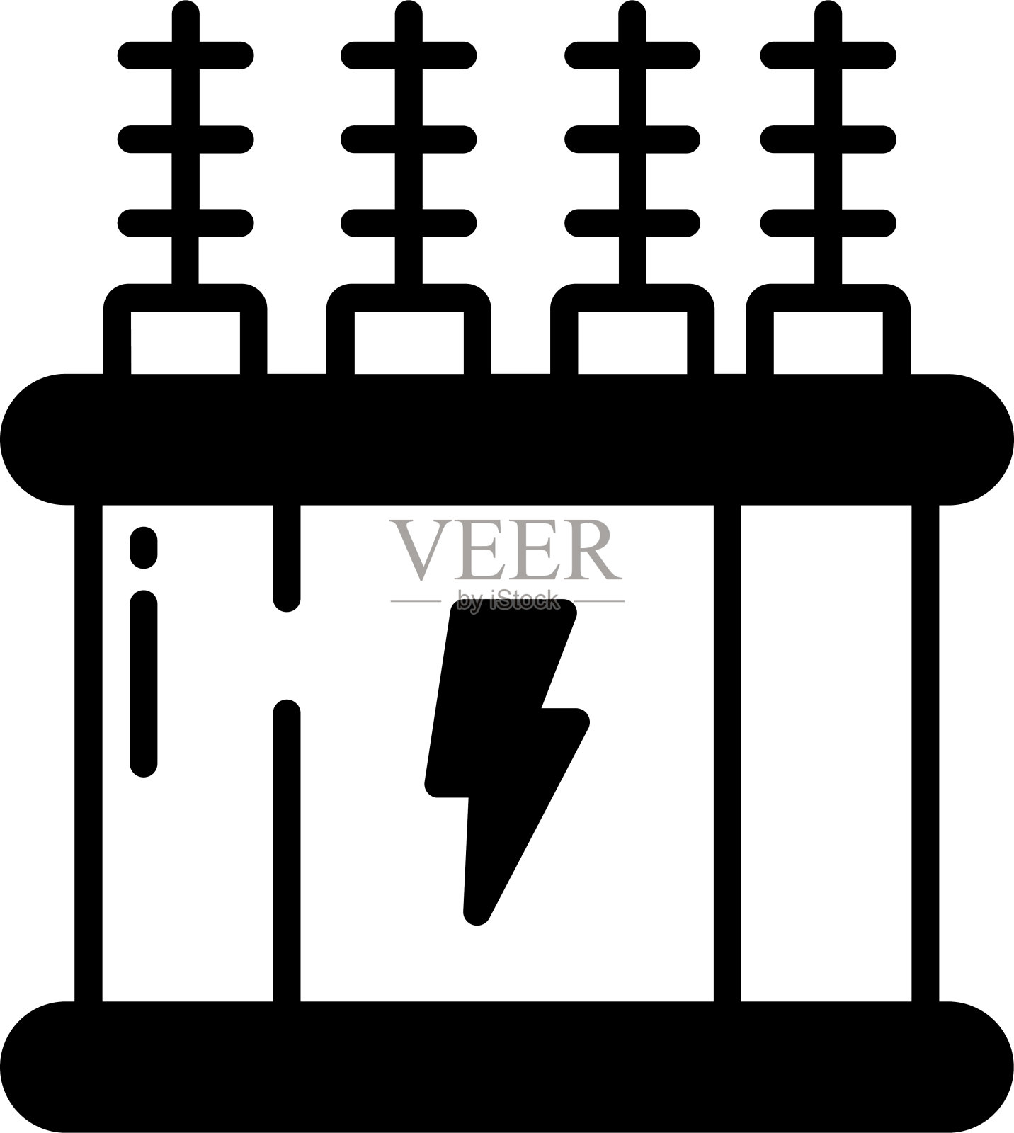 变压器字形和线矢量插图插画图片素材
