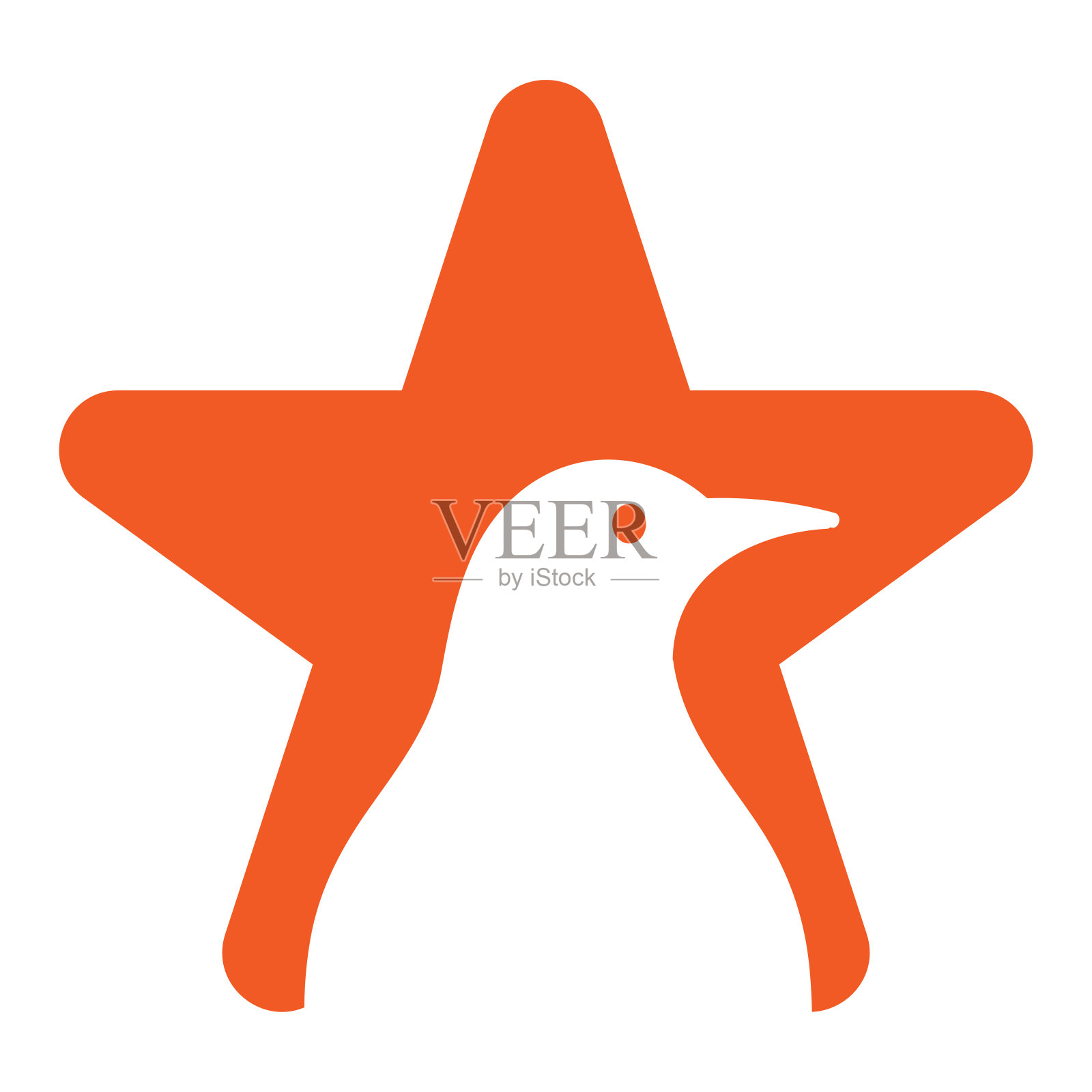 简单的极简主义鸟星插图设计矢量插画图片素材