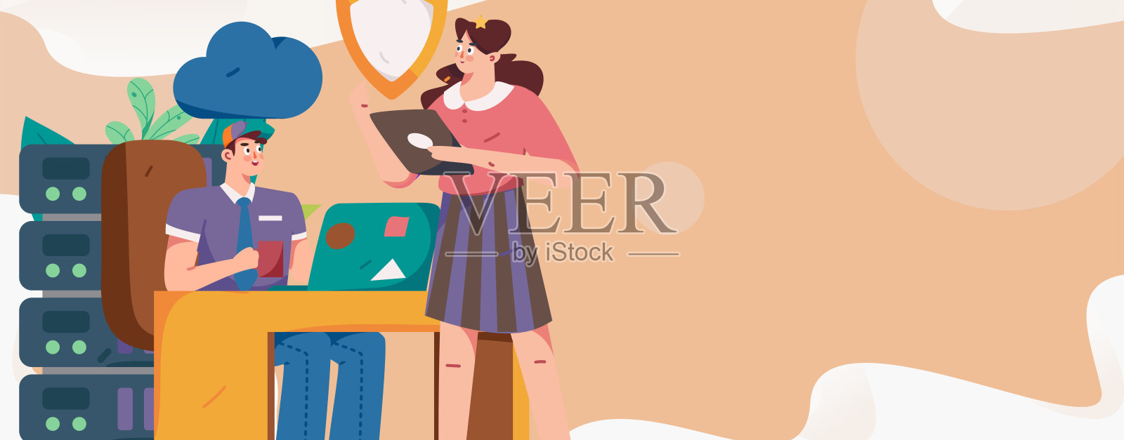 业务网络安全特性平面矢量概念操作手绘插图插画图片素材