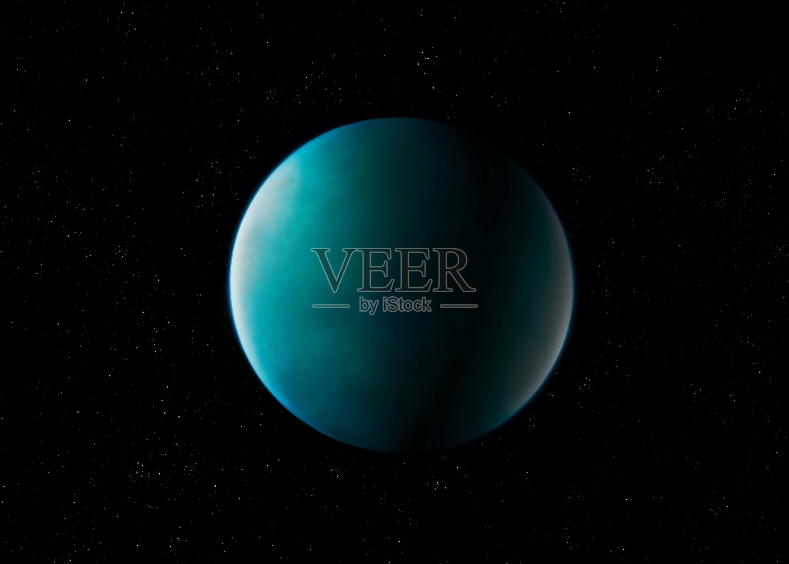 太空中的巨大行星。有厚厚的大气层的行星。照片摄影图片