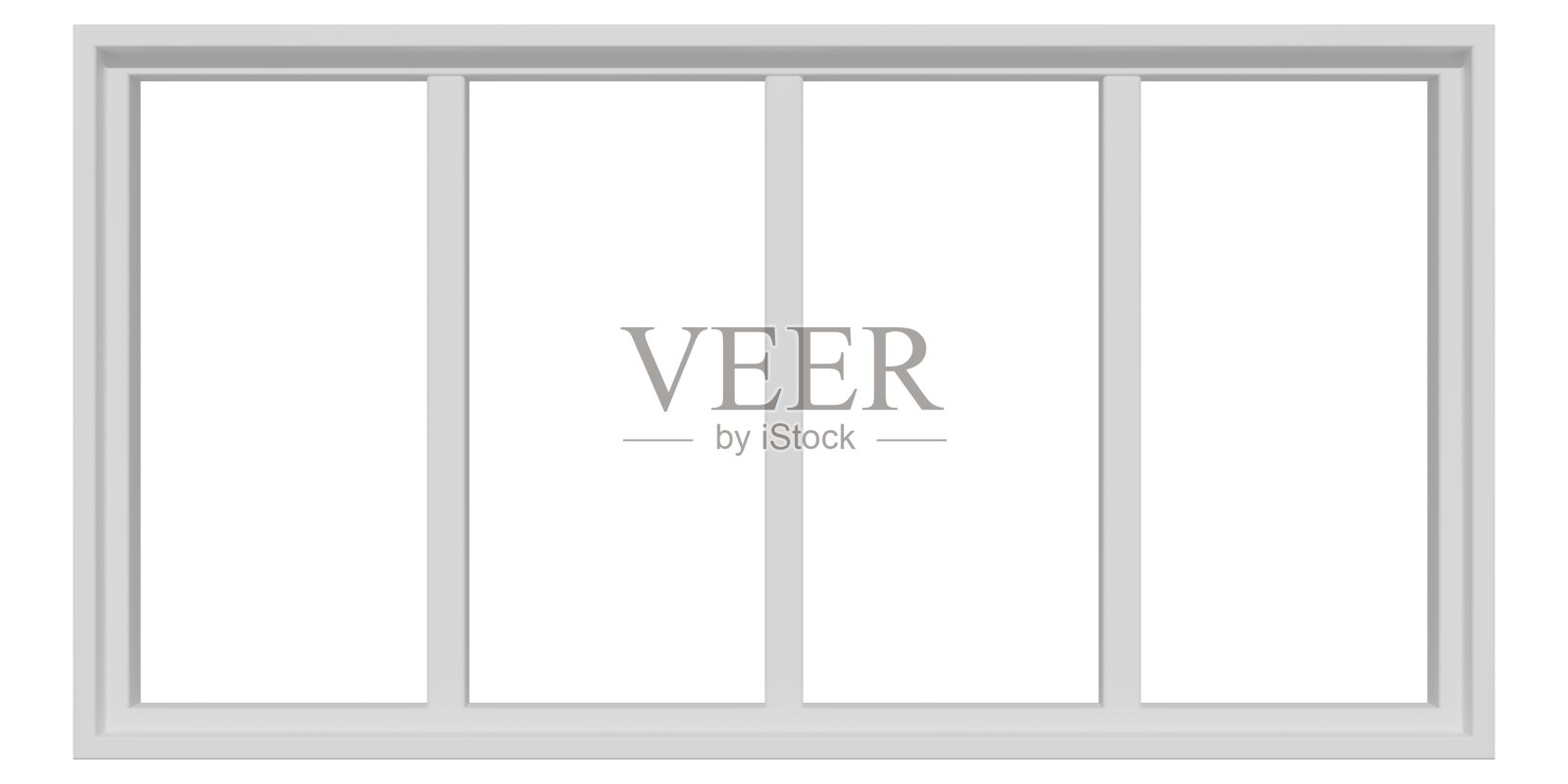 矩形窗框分为四个部分。3 d渲染。照片摄影图片