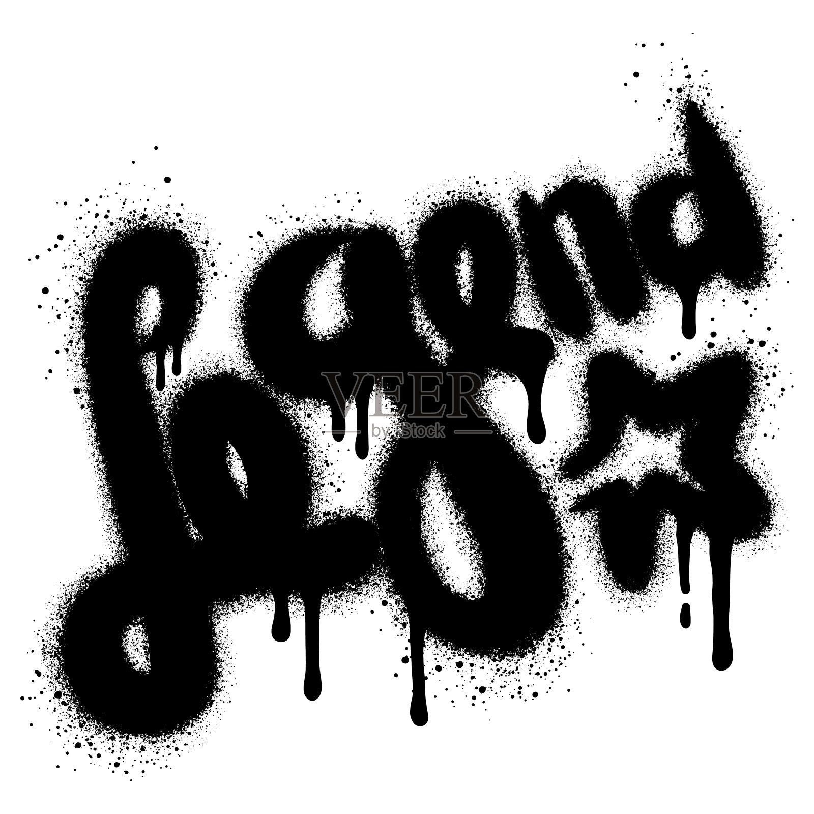 涂鸦传奇文字喷在黑色白色。插画图片素材