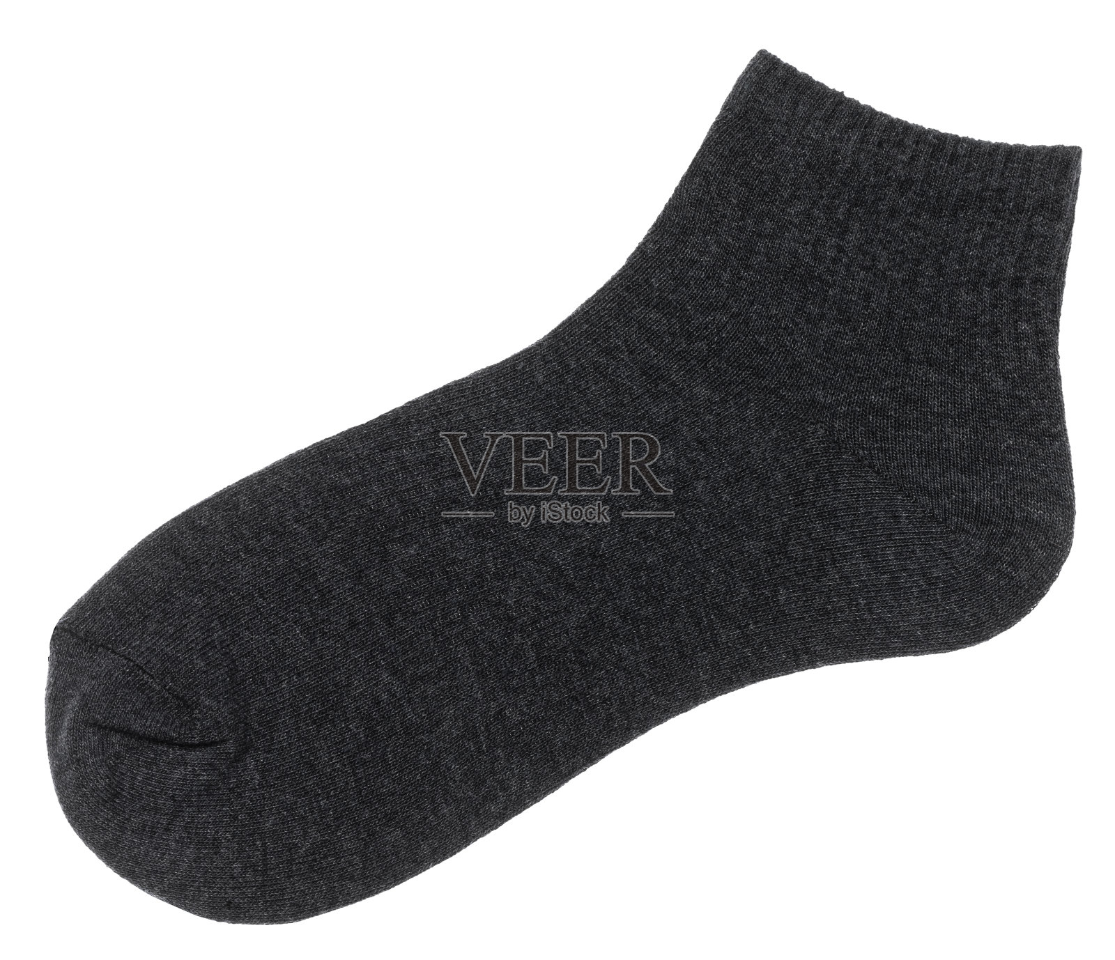 单瓣灰色短袜，孤立在白色上照片摄影图片