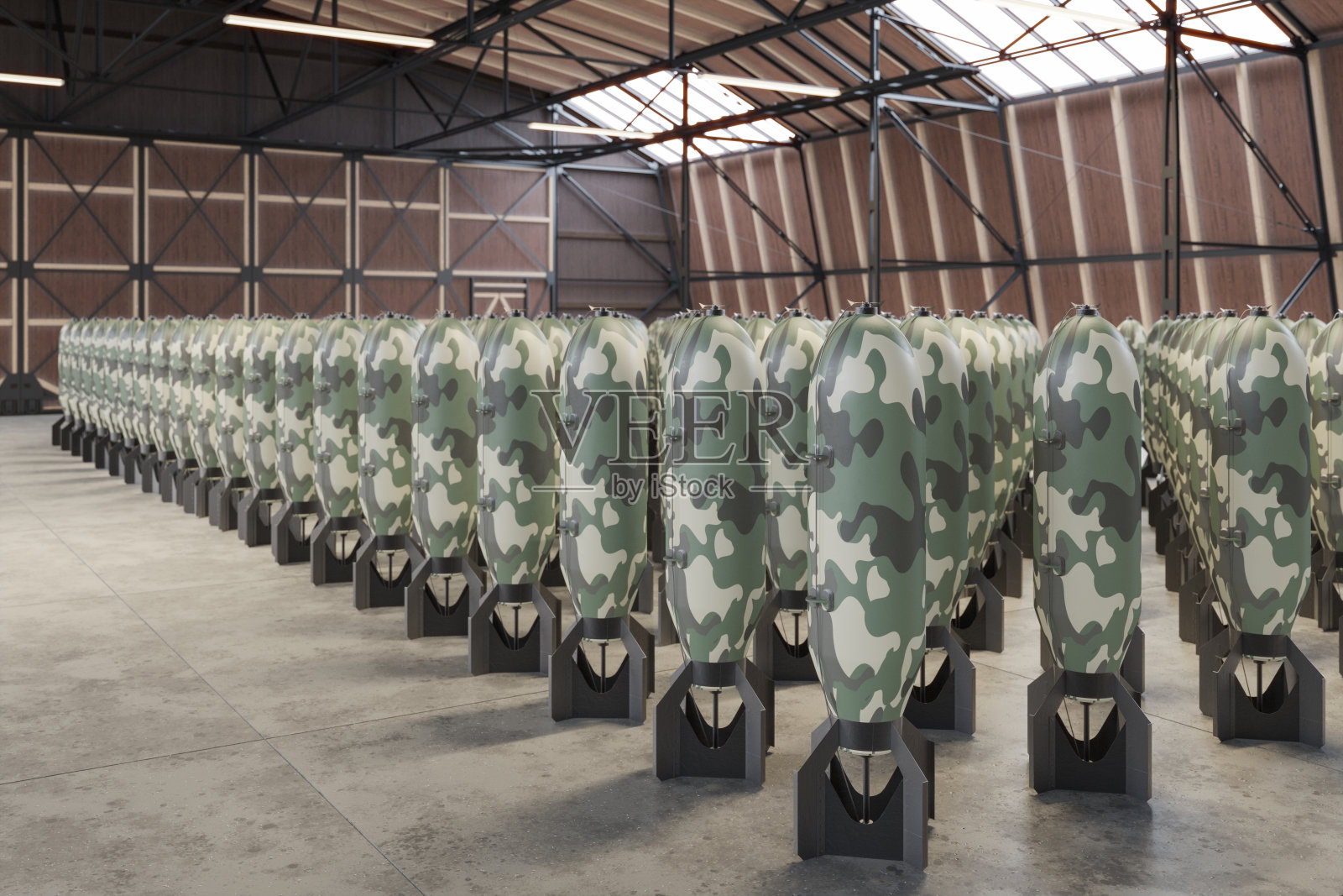 仓库里的军用炸弹特写镜头照片摄影图片