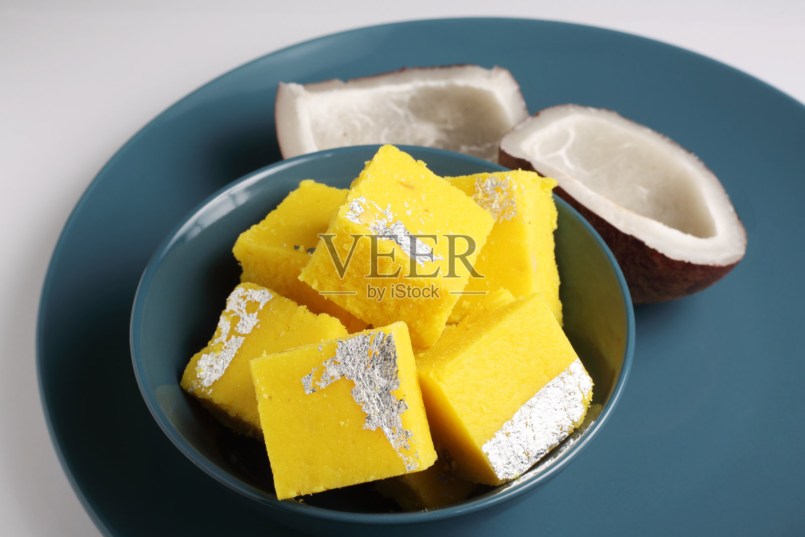 甜椰子Burfi照片摄影图片