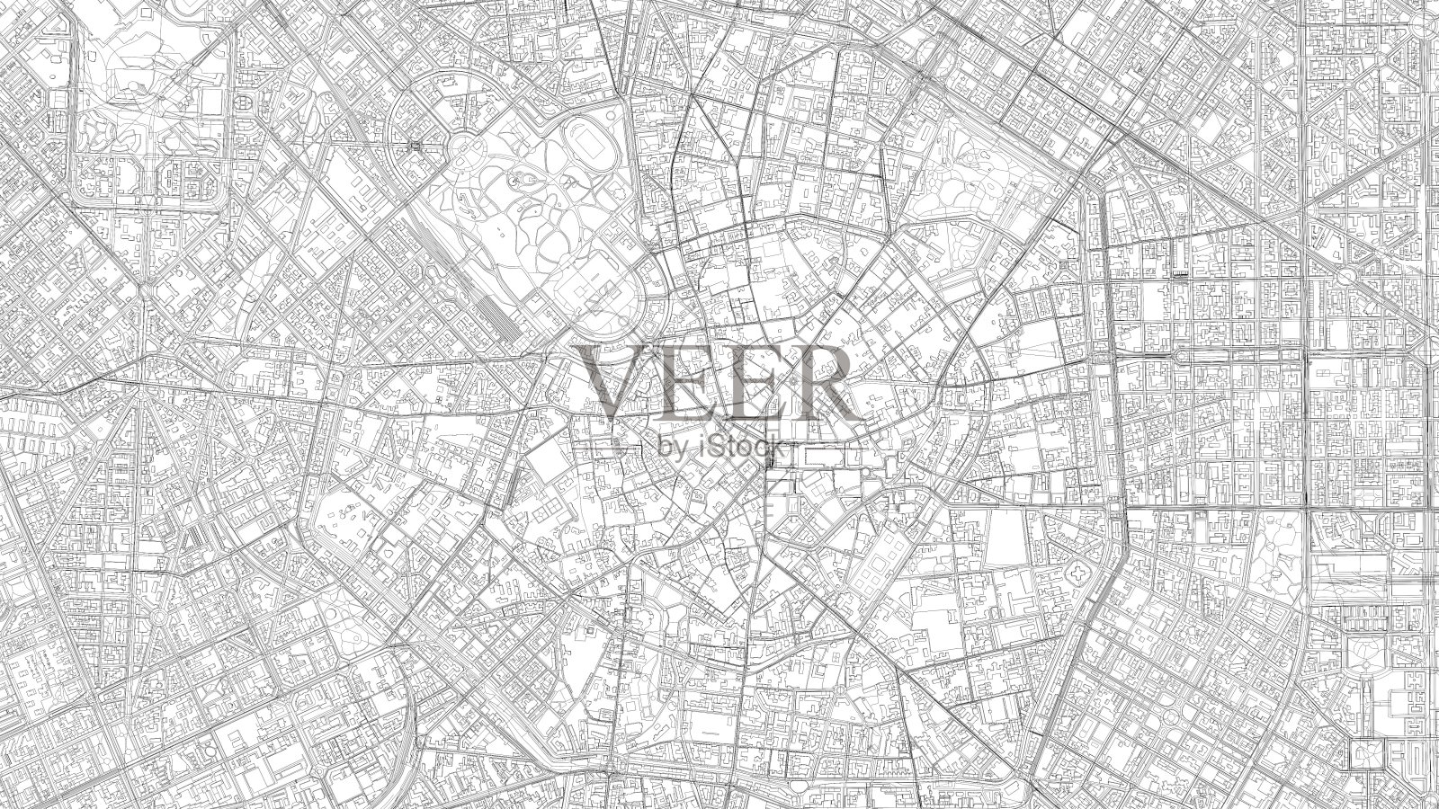 米兰城市和大型建筑的3D插图照片摄影图片