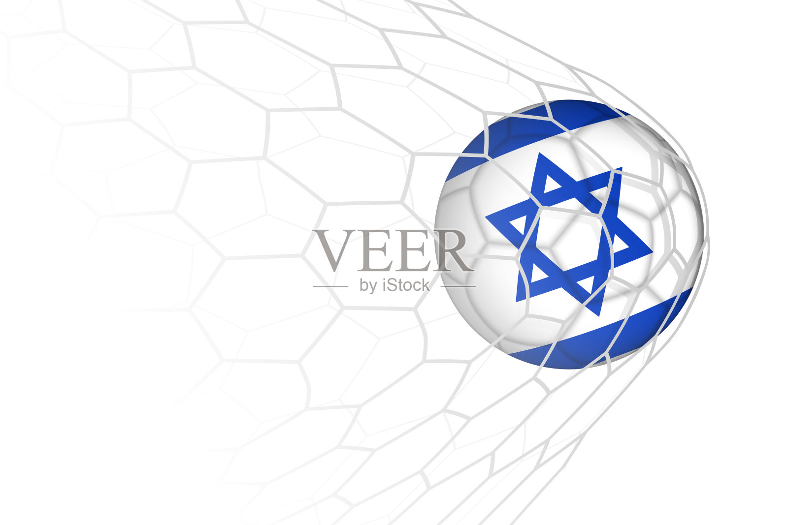 以色列国旗足球入网。插画图片素材