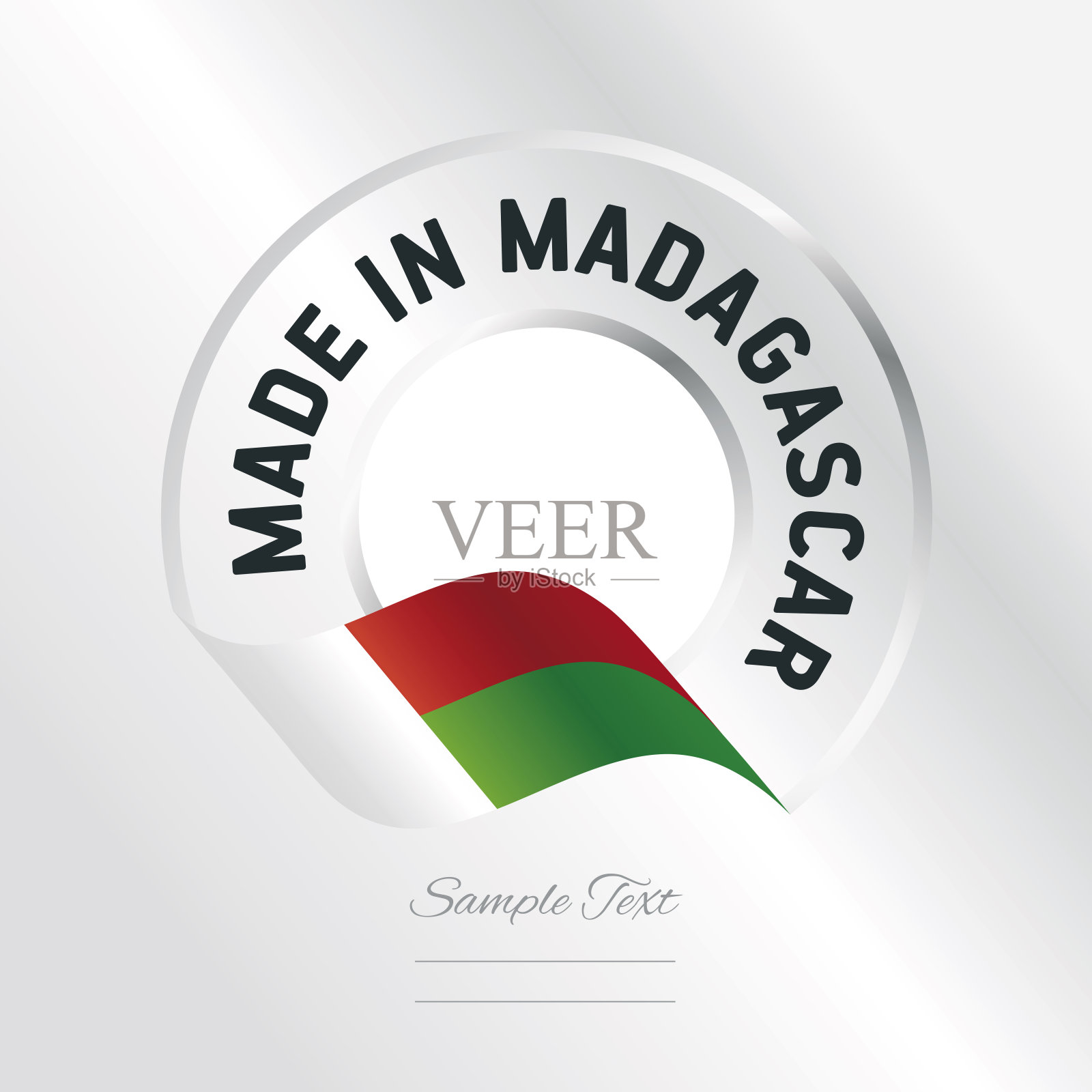 在马达加斯加透明标志图标银色背景插画图片素材