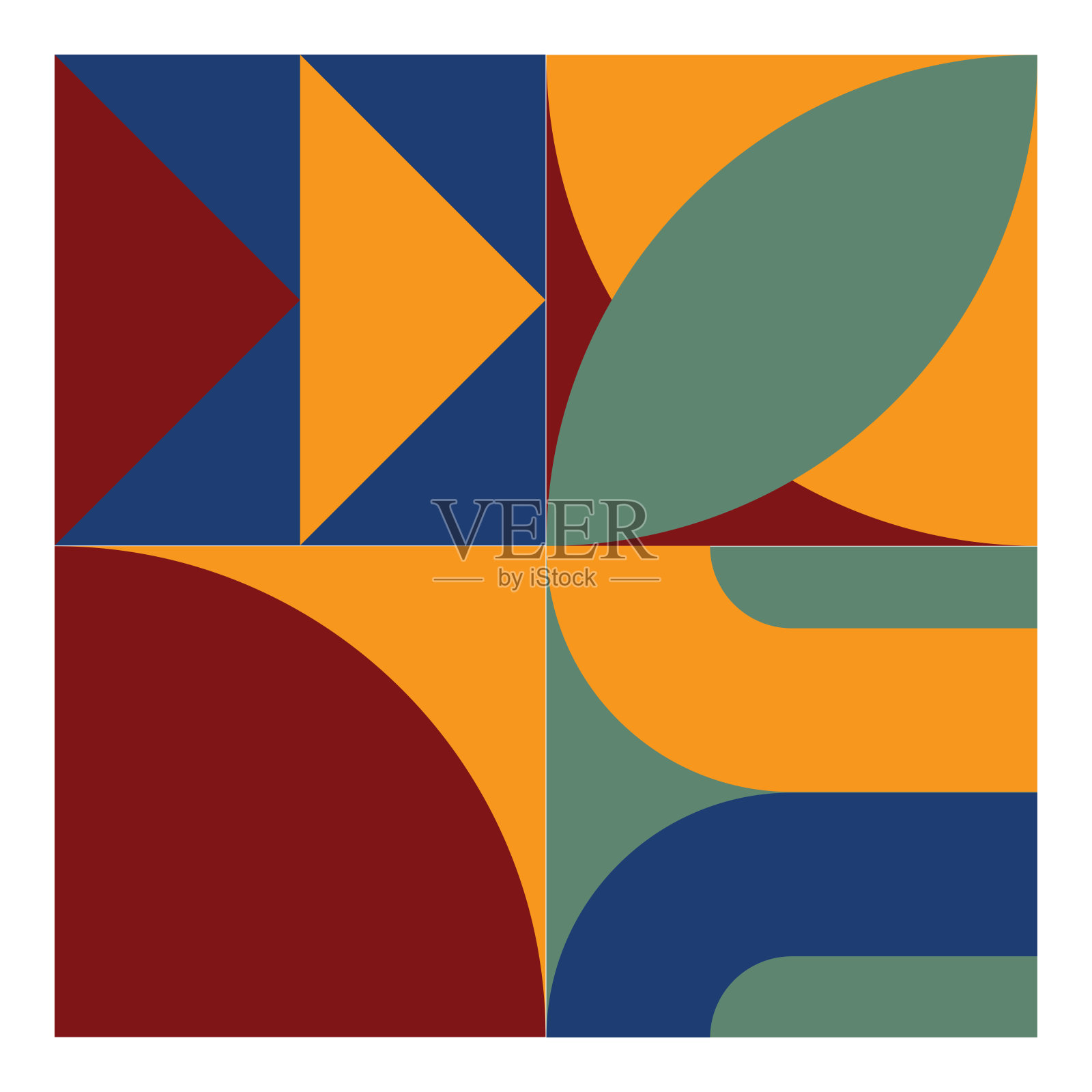 包豪斯风格的原创海报。矢量EPS 10。插画图片素材