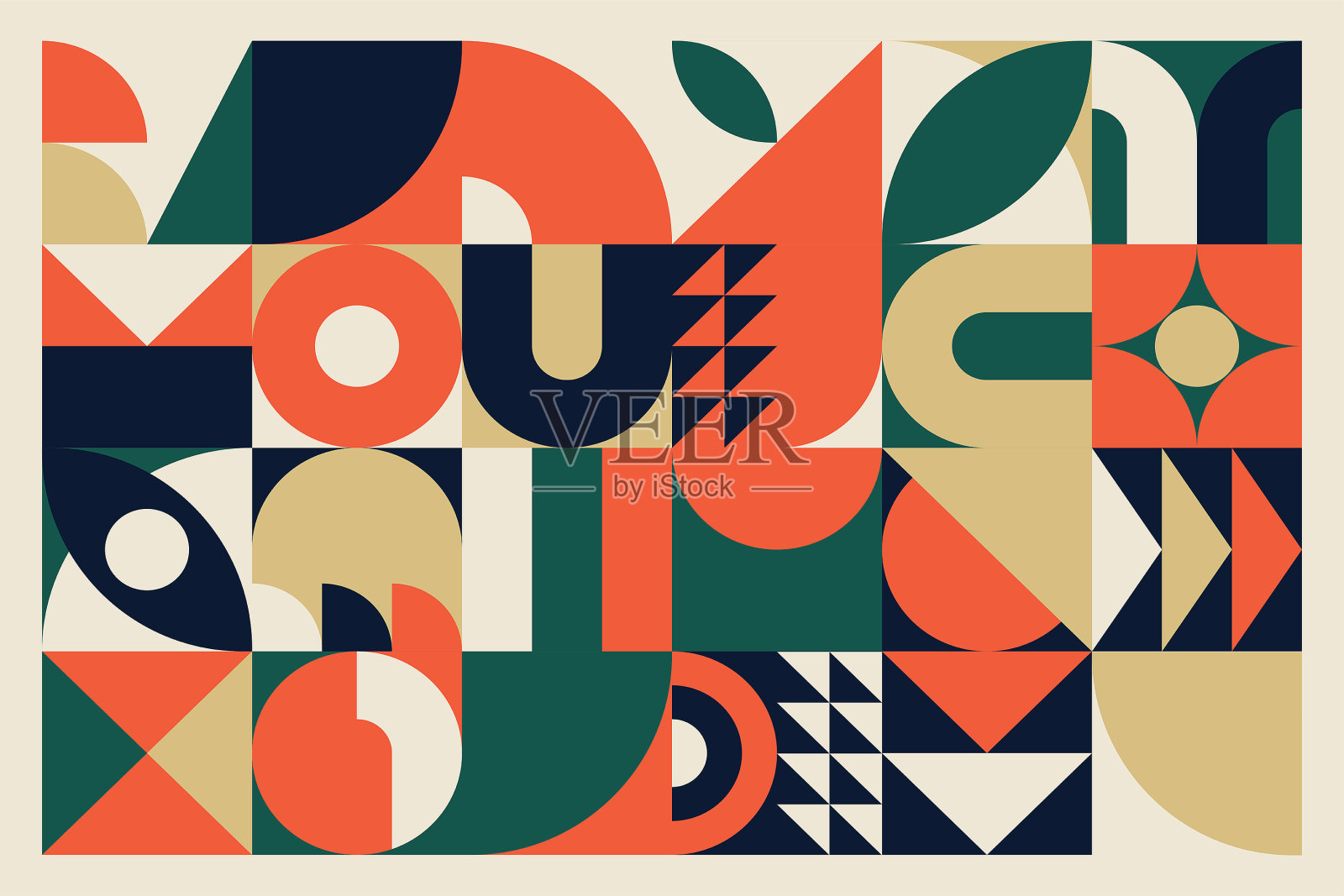 包豪斯风格的原创海报。矢量EPS 10。插画图片素材