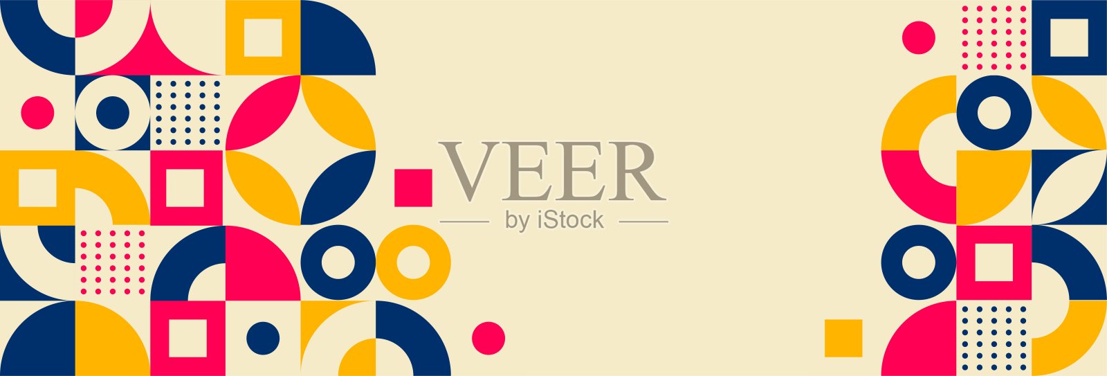 几何抽象背景。圆形、方形、三角形造型设计。向量插画图片素材