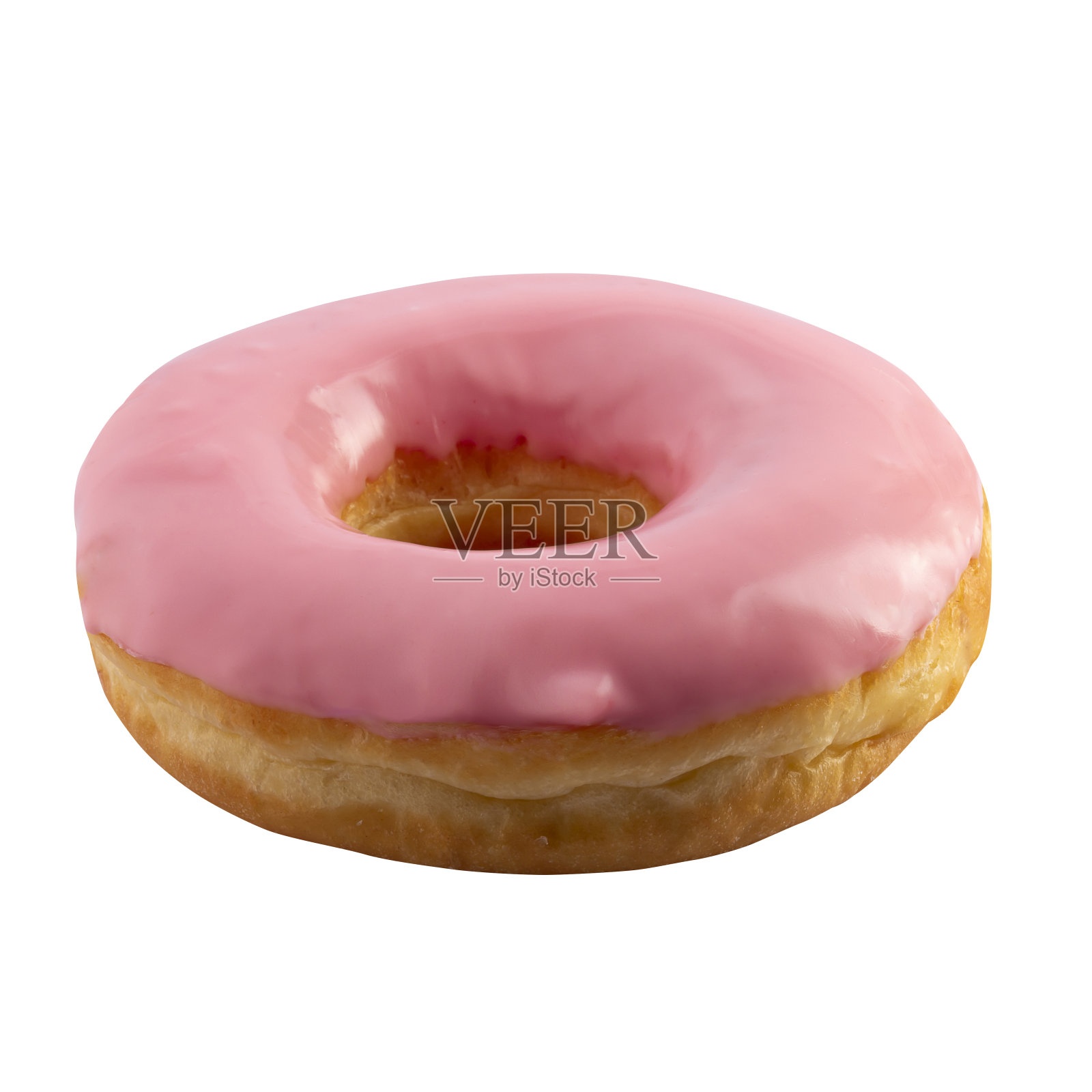 甜草莓甜甜圈孤立在一个白色的背景照片摄影图片